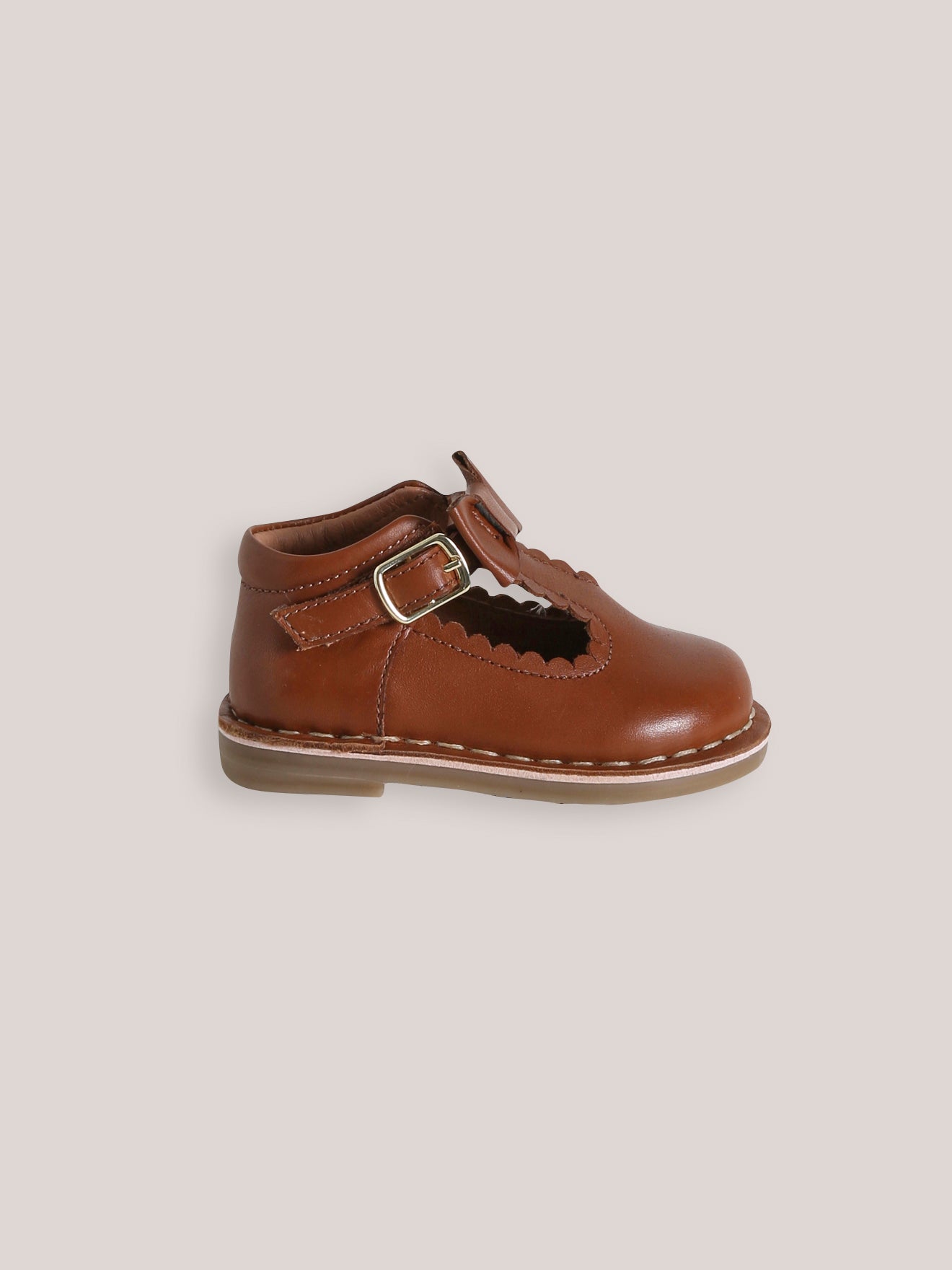Salomés avec noeud Bébé en cuir