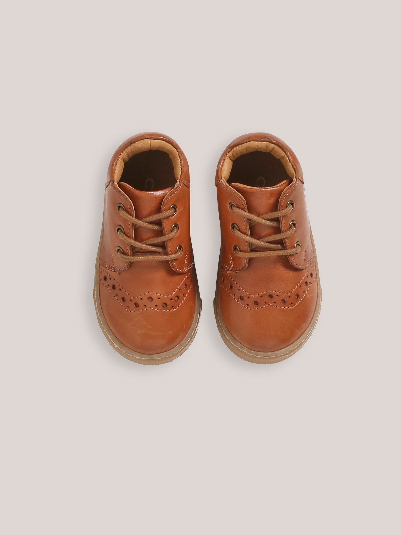 Bottines bout fleuri Bébé en cuir