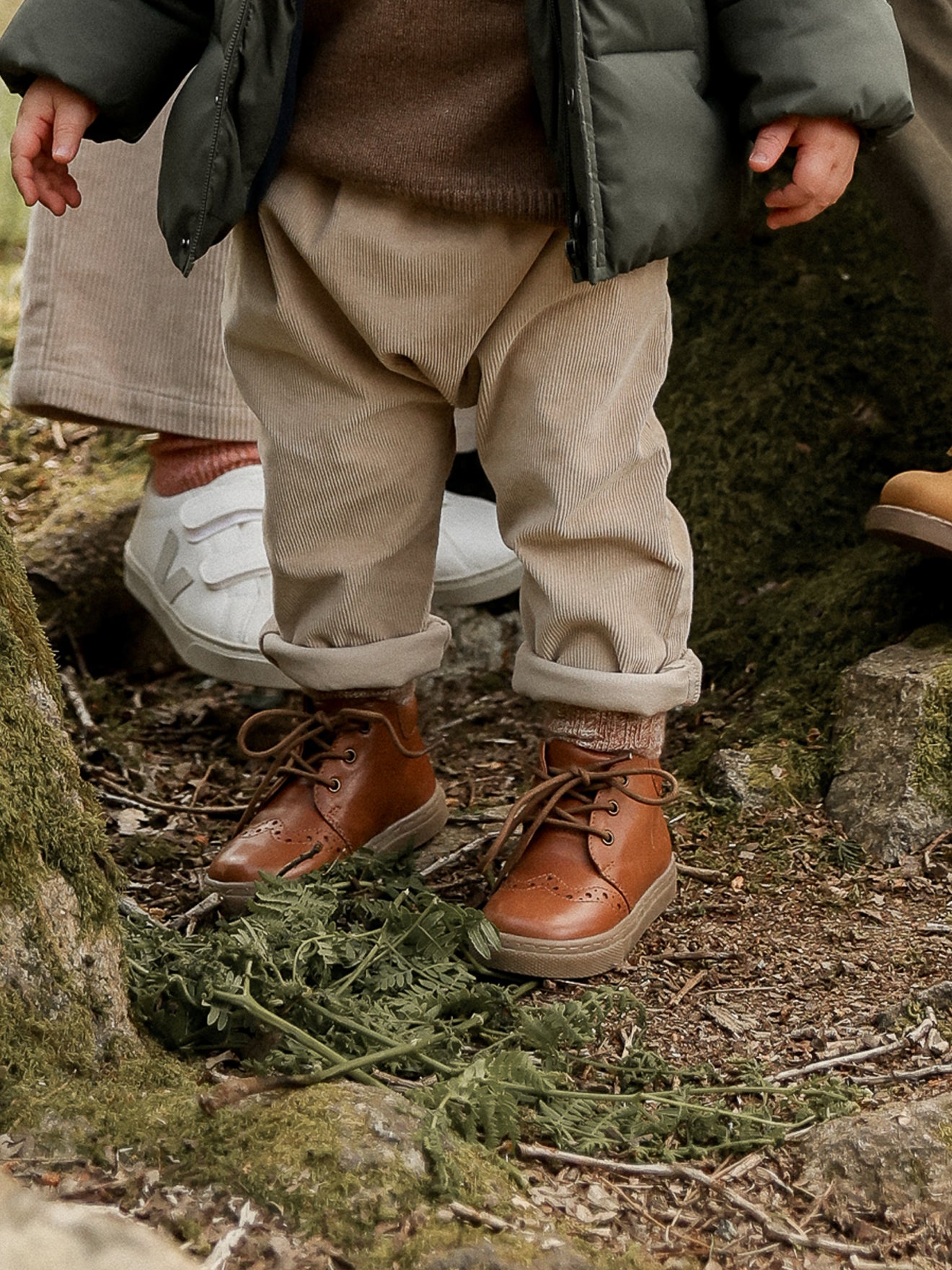 Bottines bout fleuri Bébé en cuir