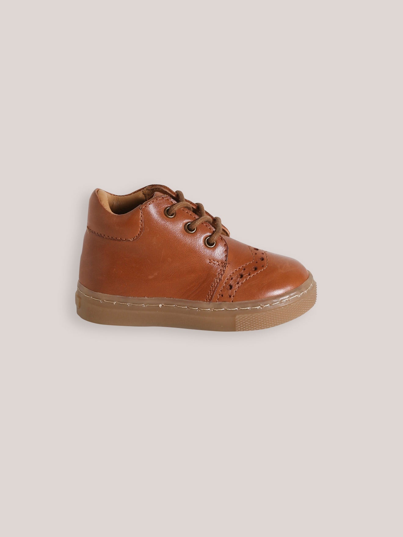 Bottines bout fleuri Bébé en cuir