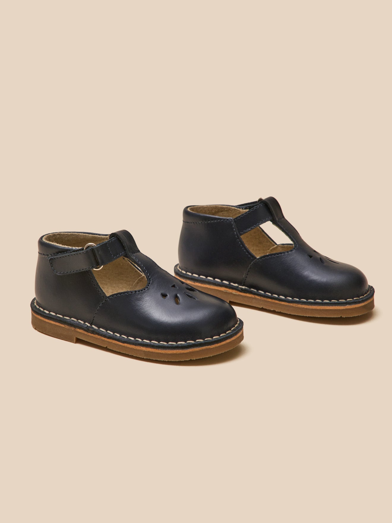 Leren babyschoenen met T-riempje
