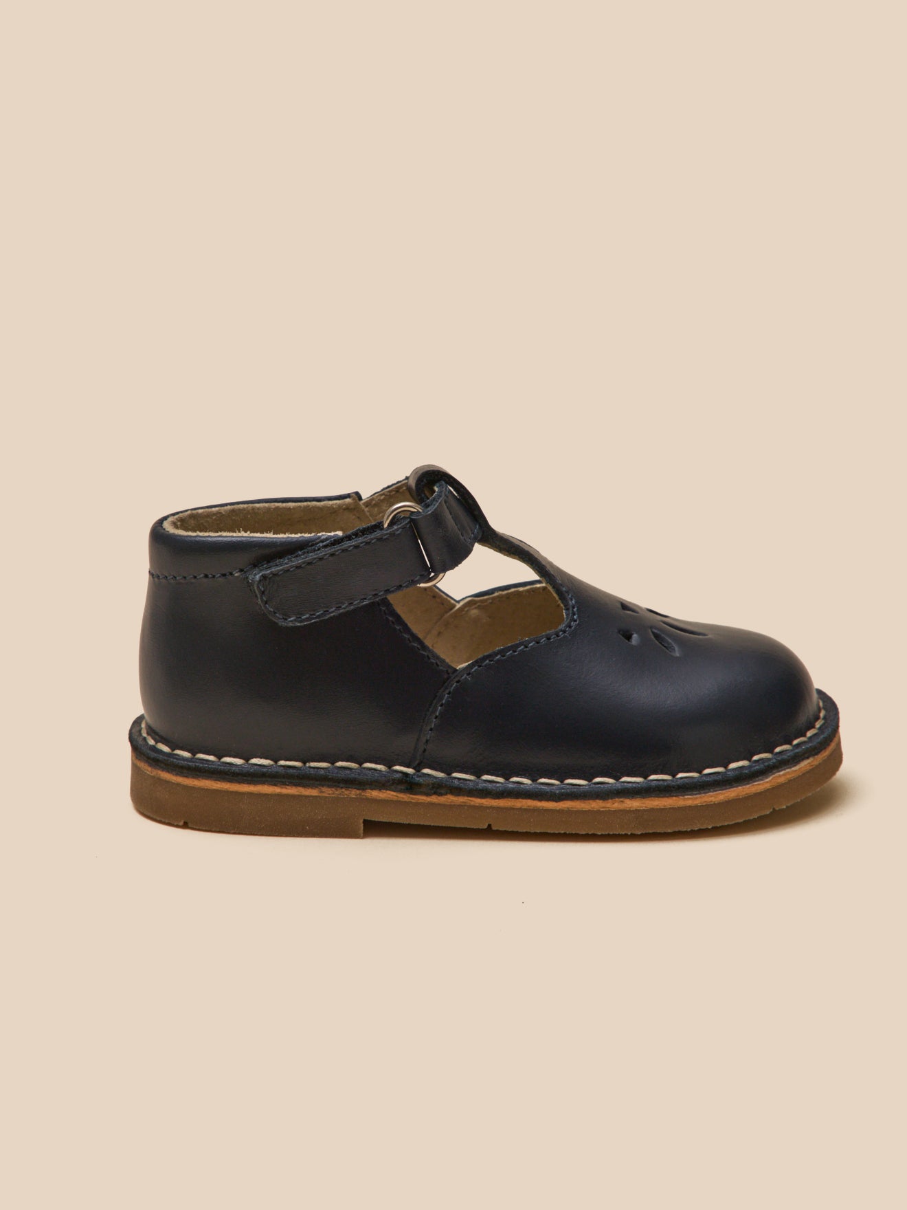 Leren babyschoenen met T-riempje