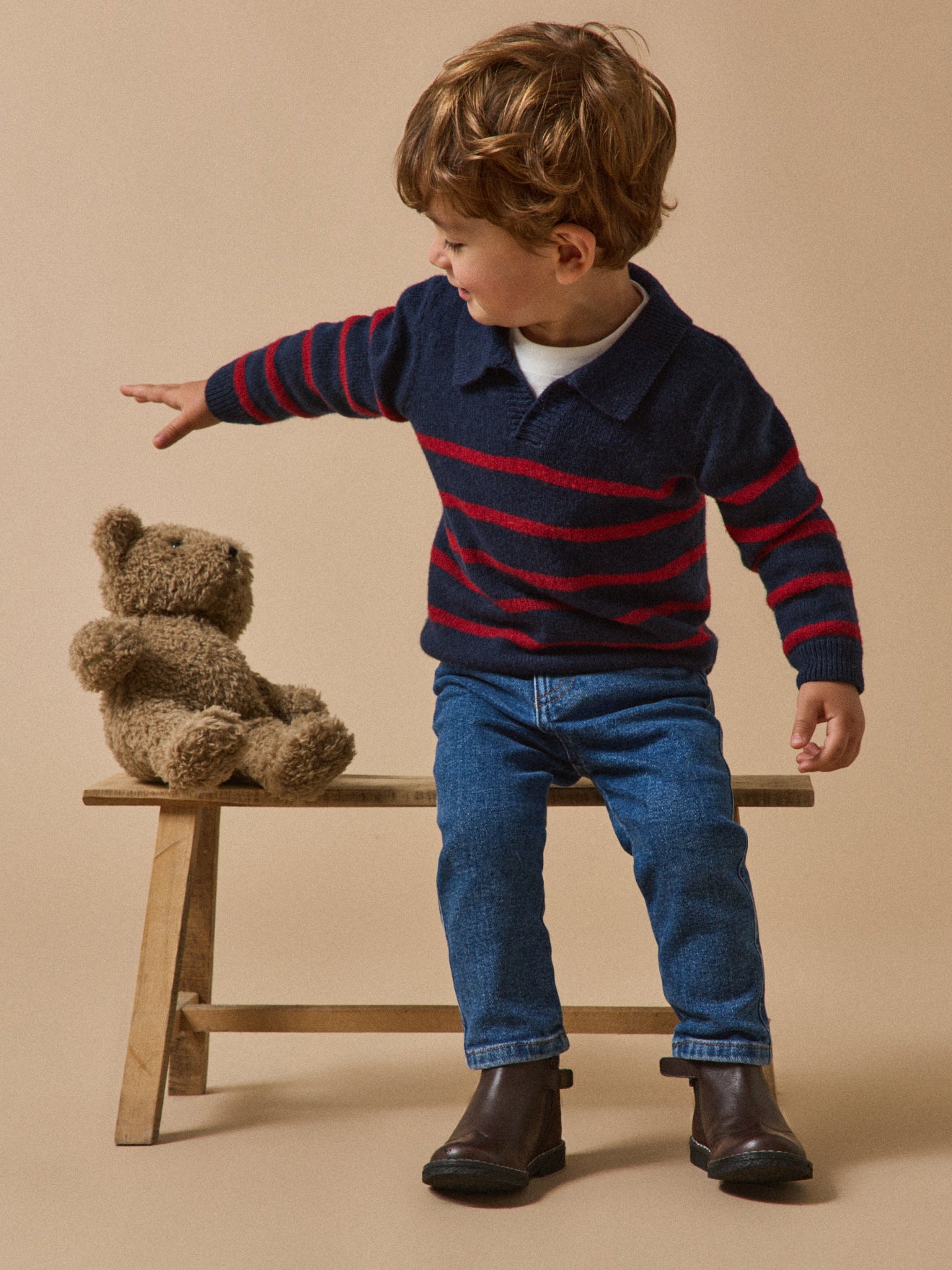 Geschulpte babybottines in leer