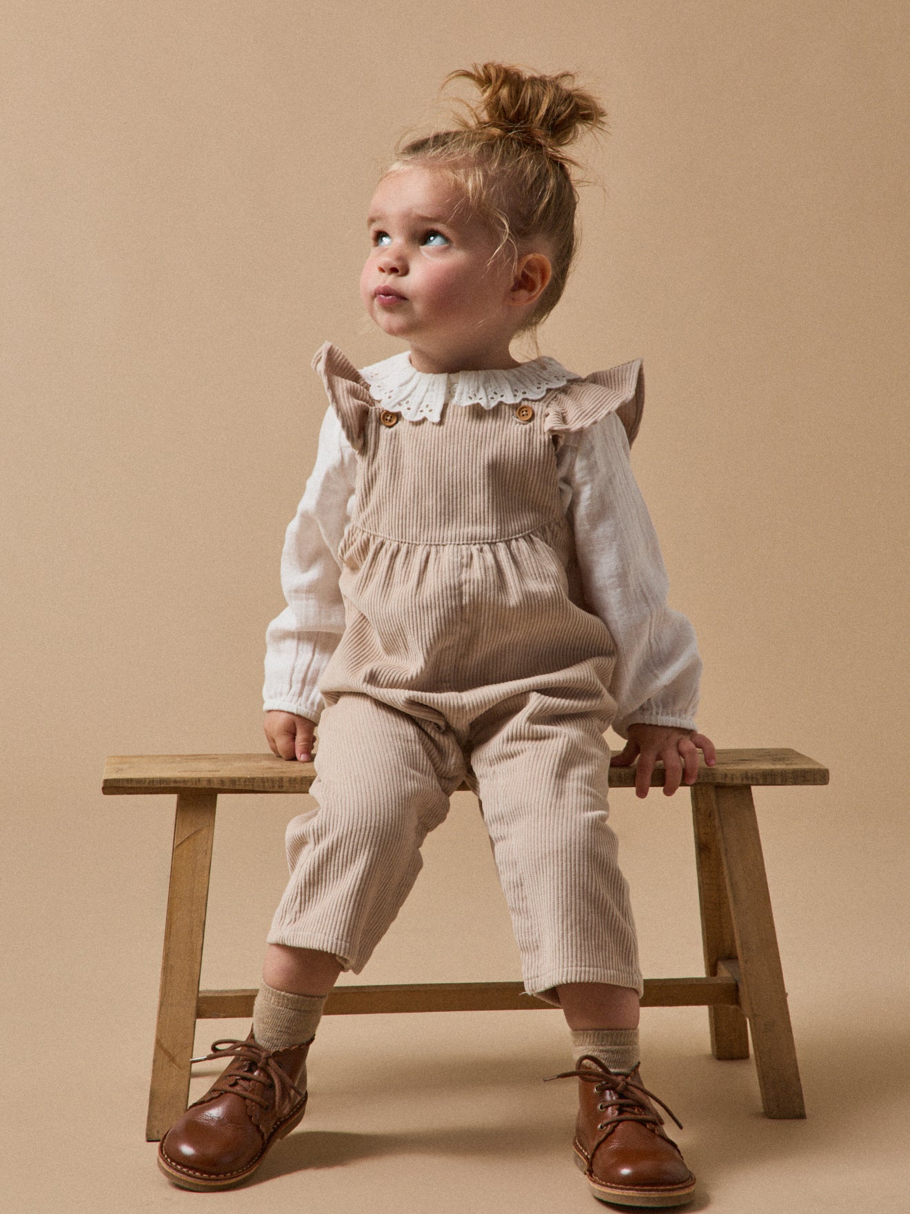 Geschulpte babybottines in leer