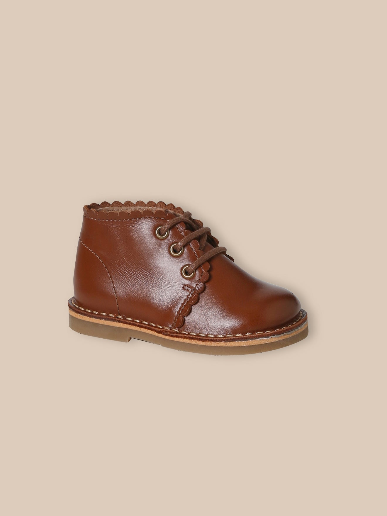 Geschulpte babybottines in leer