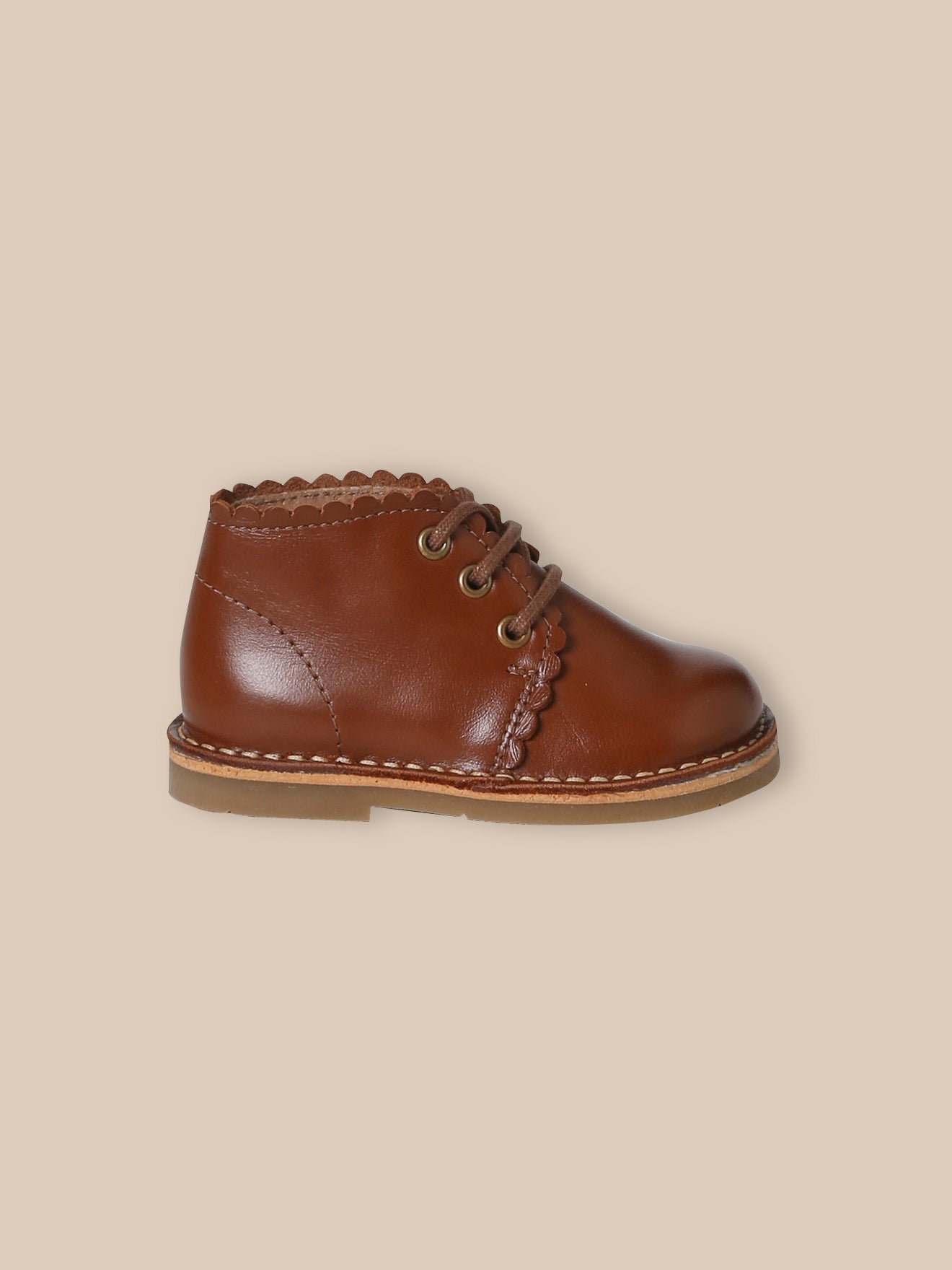 Geschulpte babybottines in leer
