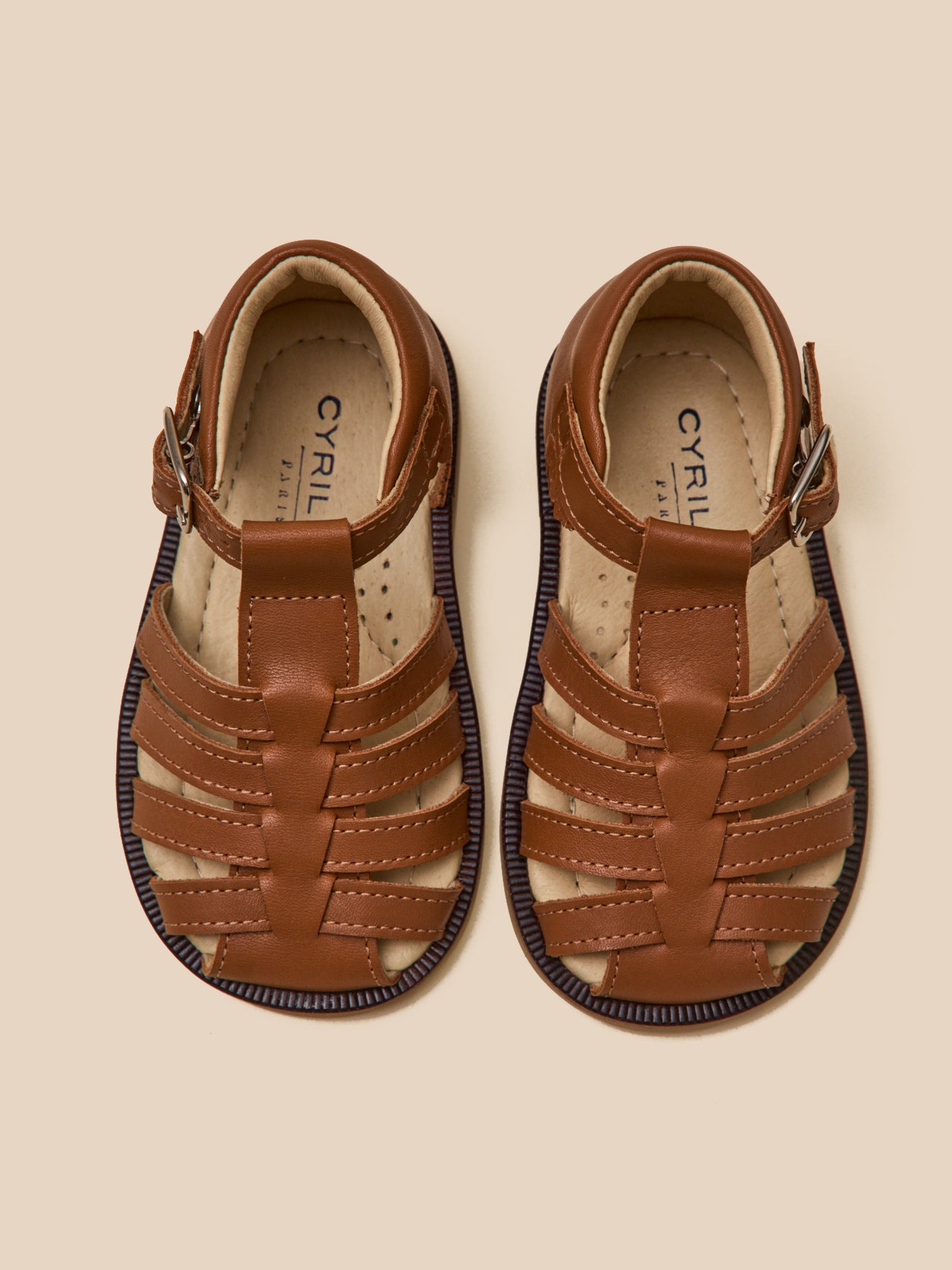 Fisher babysandalen in leer