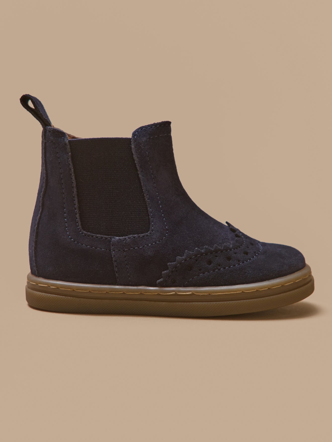 Leren babyboots met perforaties