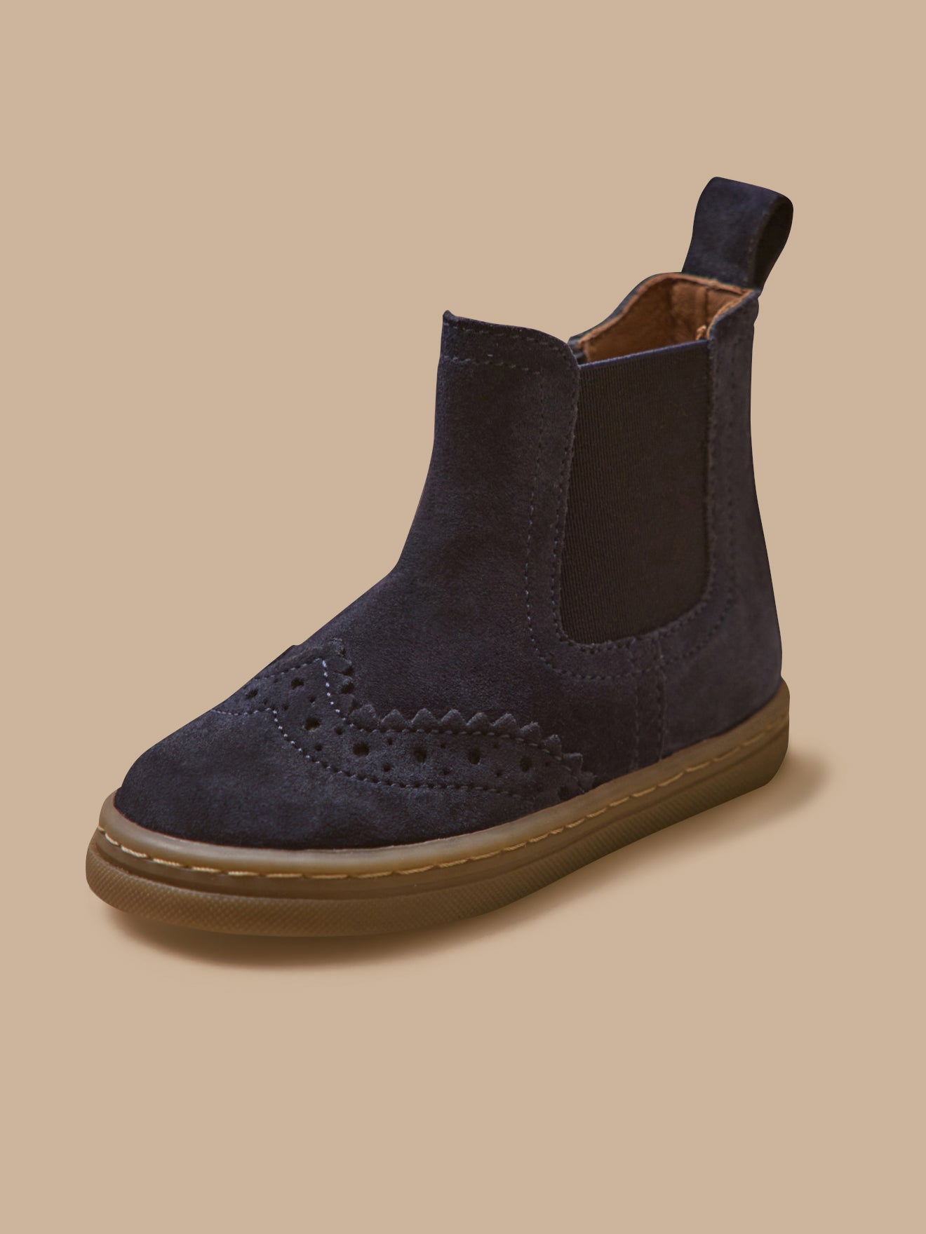 Leren babyboots met perforaties