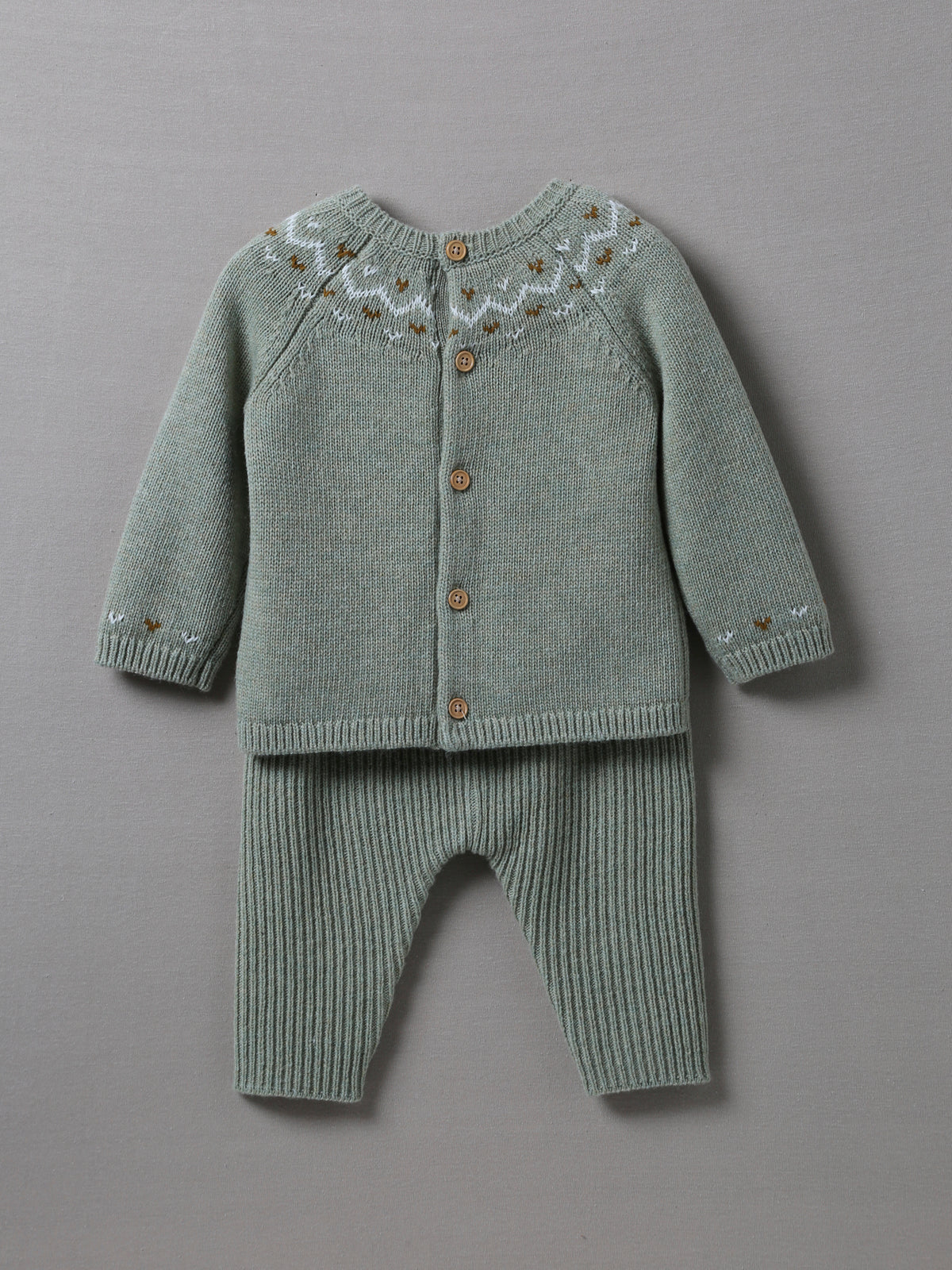 Babysetje met jacquard van wol en kasjmier
