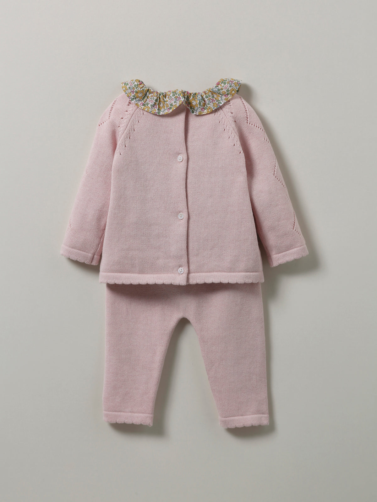 Ensemble en tricot Bébé col en tissu Liberty