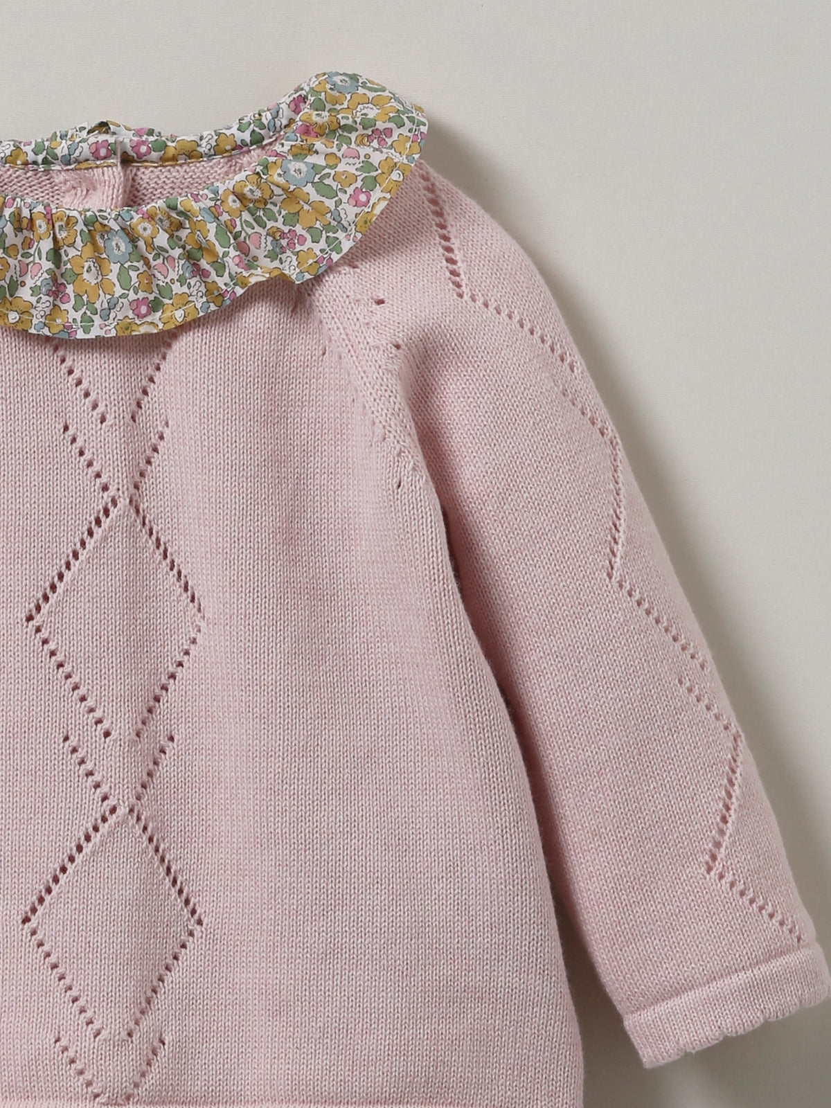 Ensemble en tricot Bébé col en tissu Liberty