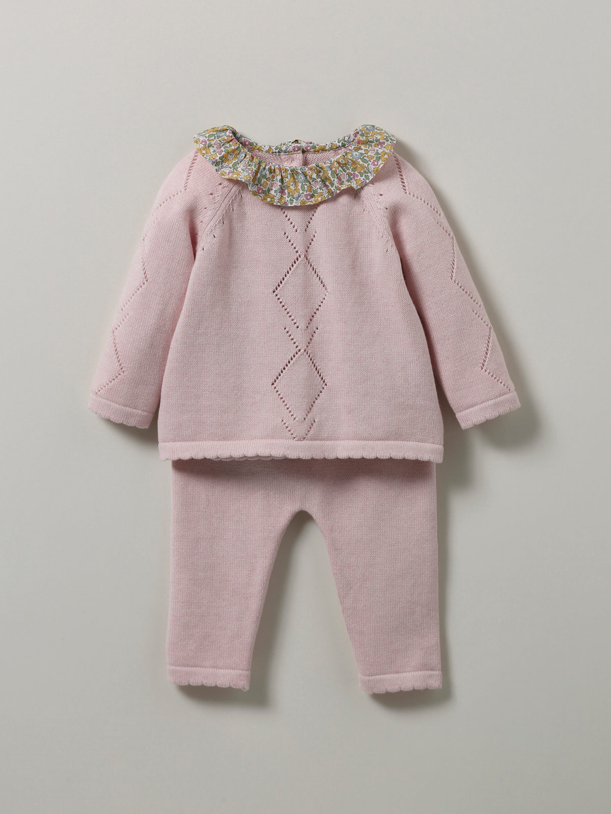 Ensemble en tricot Bébé col en tissu Liberty
