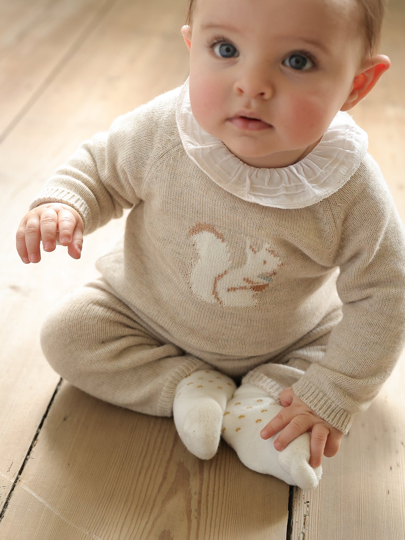 Babysetje in tricot en wol