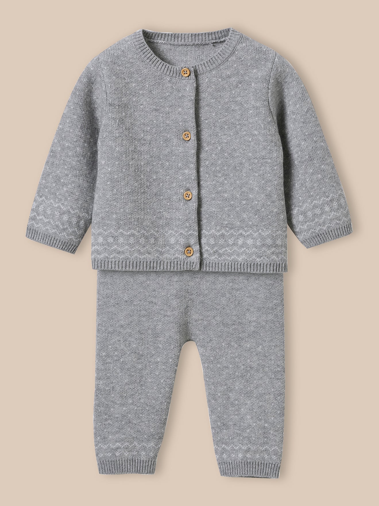 Wollen babysetje met jacquard