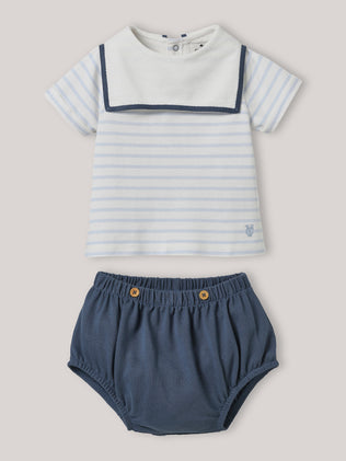 Babyset in marinestijl - Biokatoen