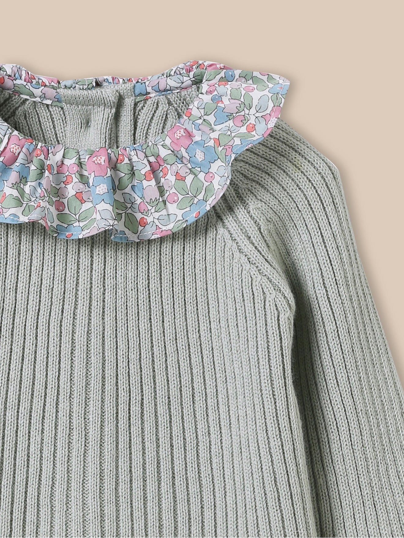 Ensemble en tricot Bébé col en tissu Liberty