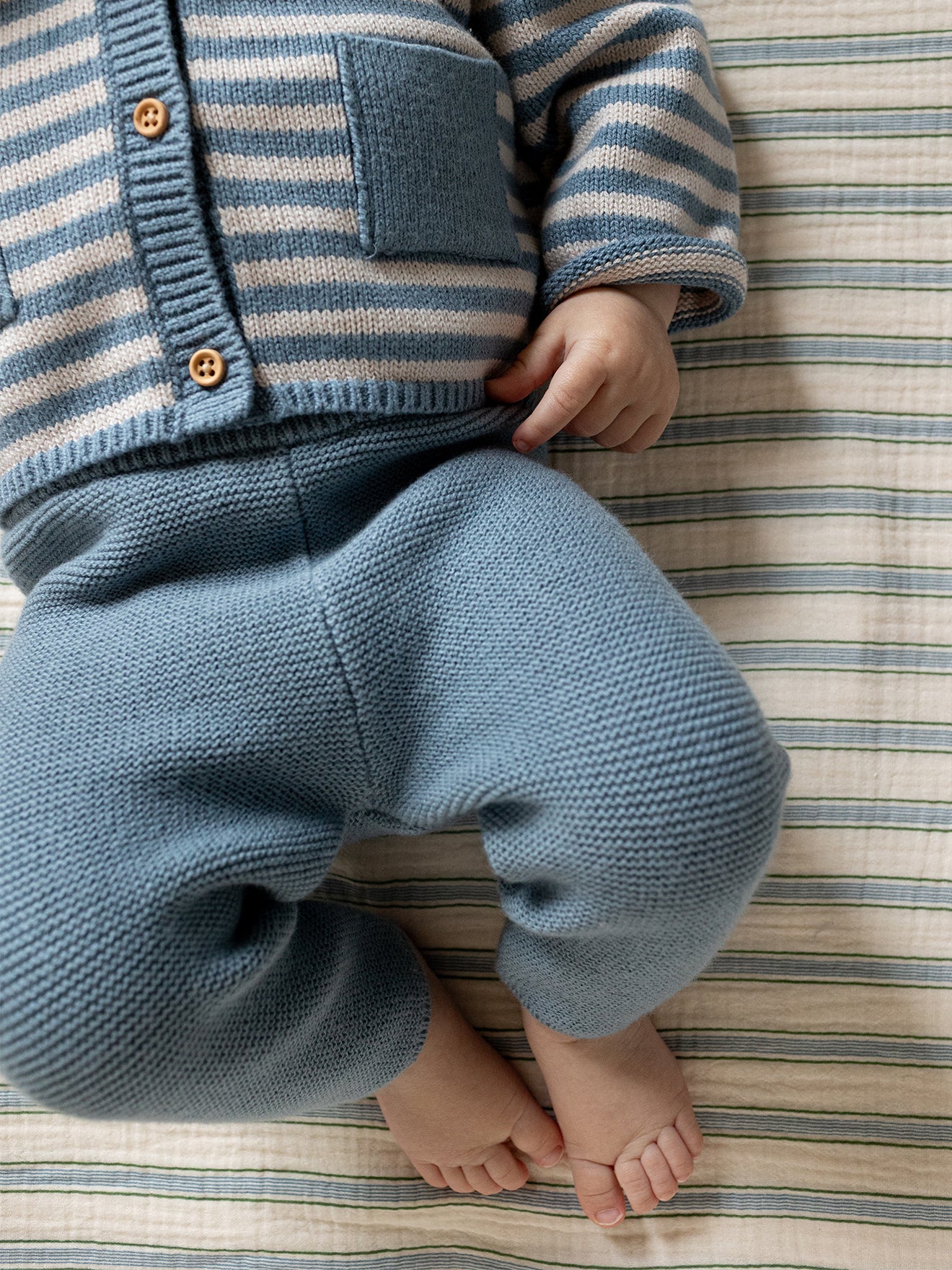 Gestreepte tricotset baby