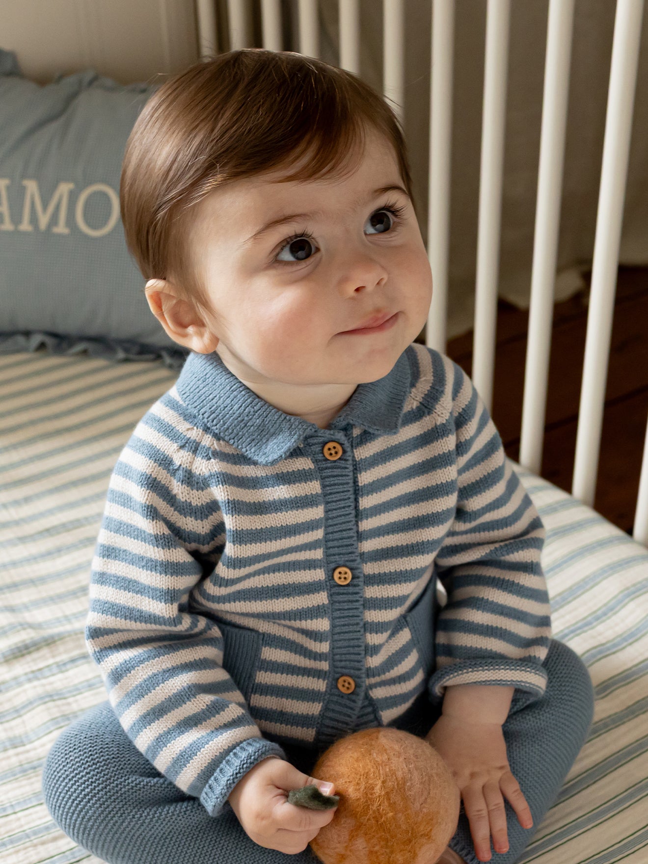 Gestreepte tricotset baby