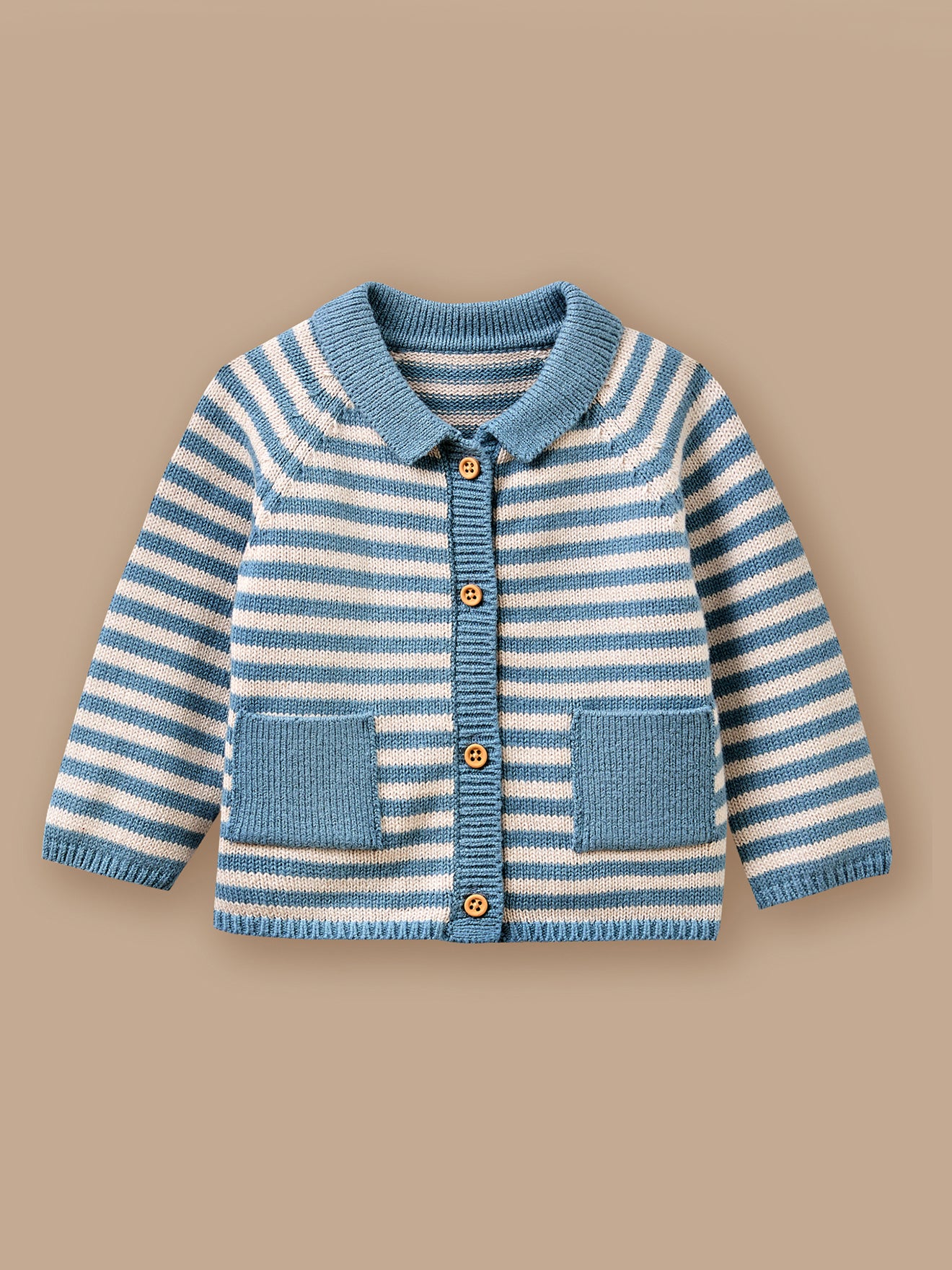 Ensemble in gebreide stof met strepen baby