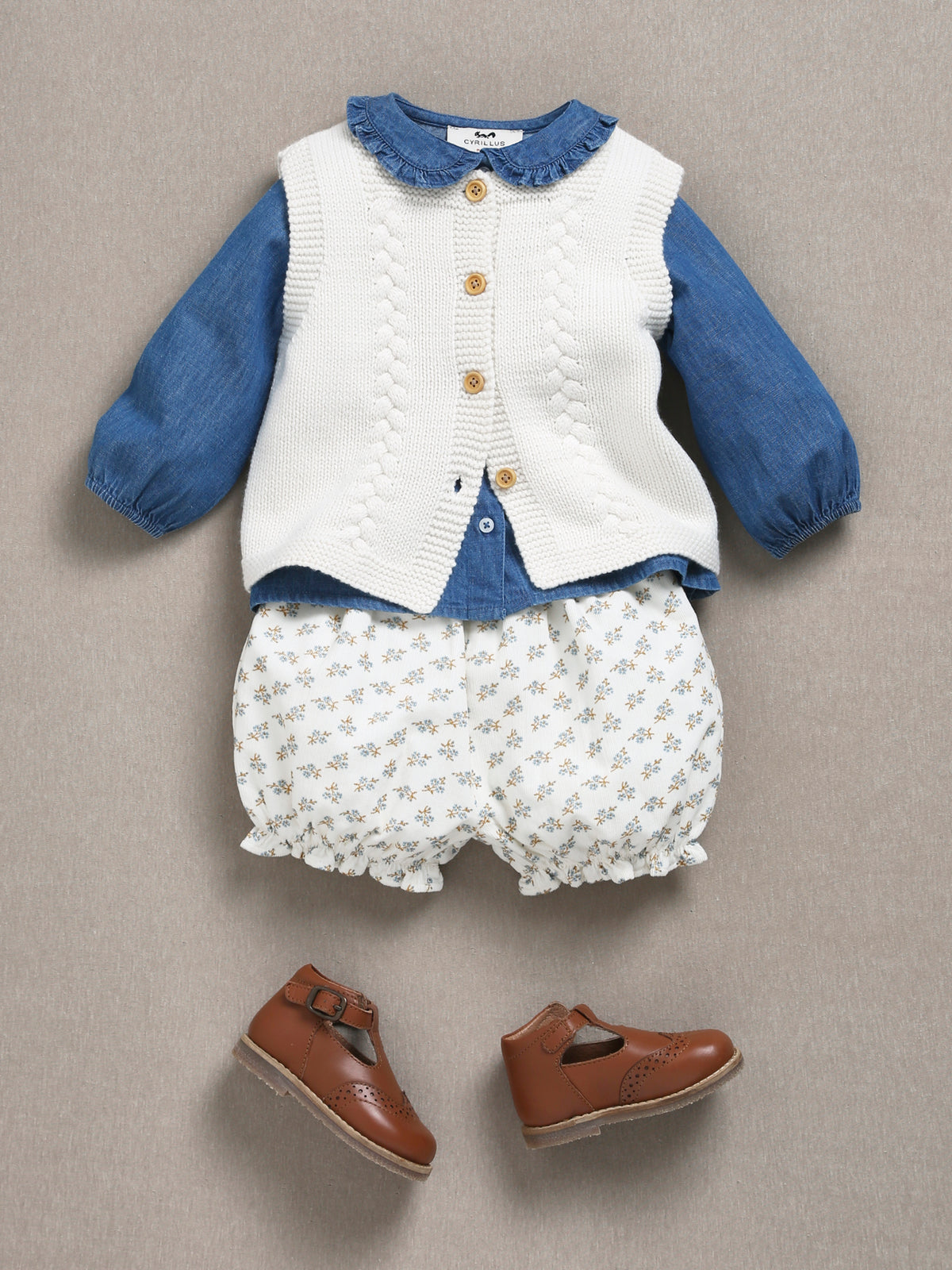 Babybloomer in velours met Kate-print