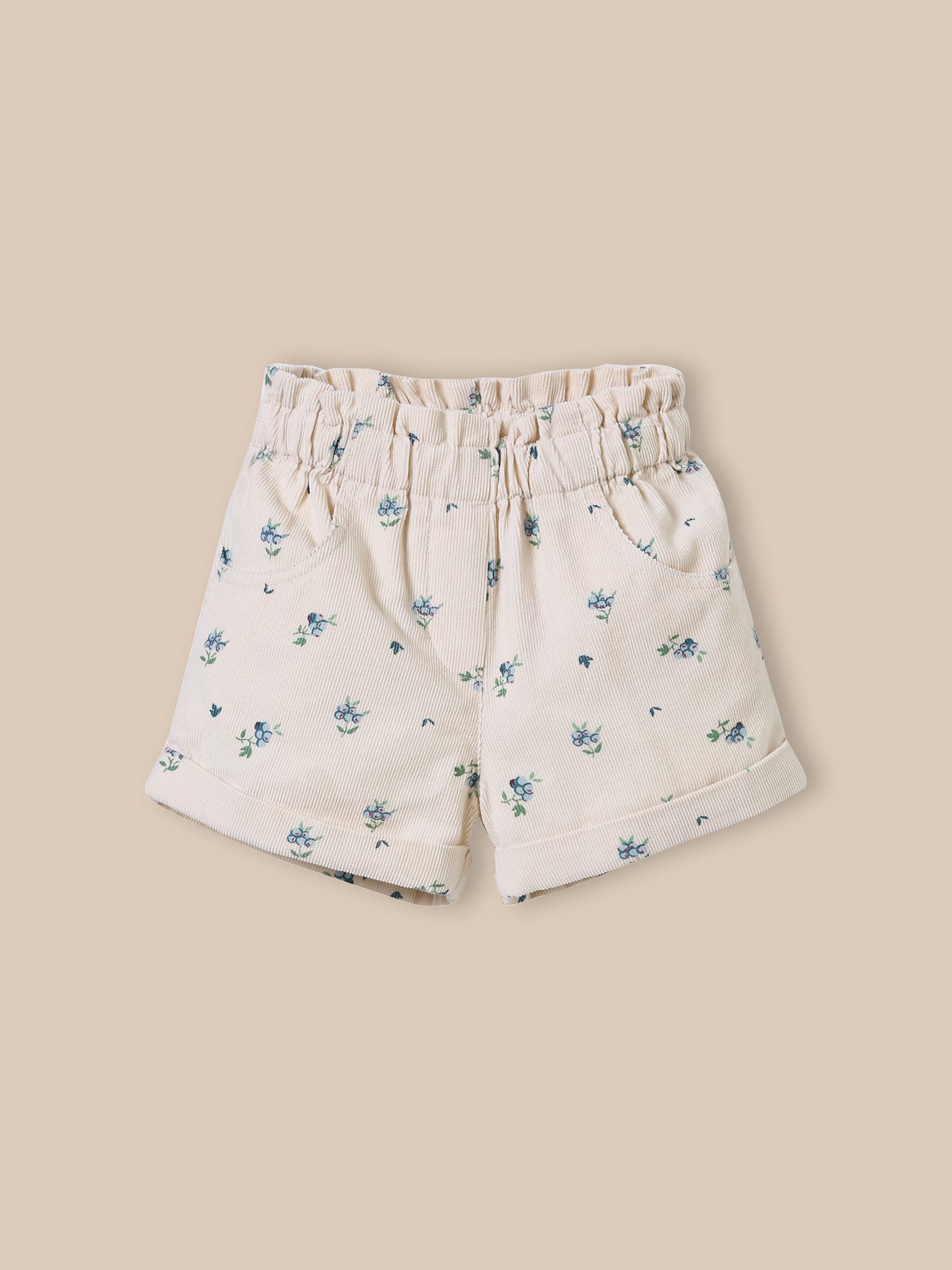 Babyshort in bedrukt velours