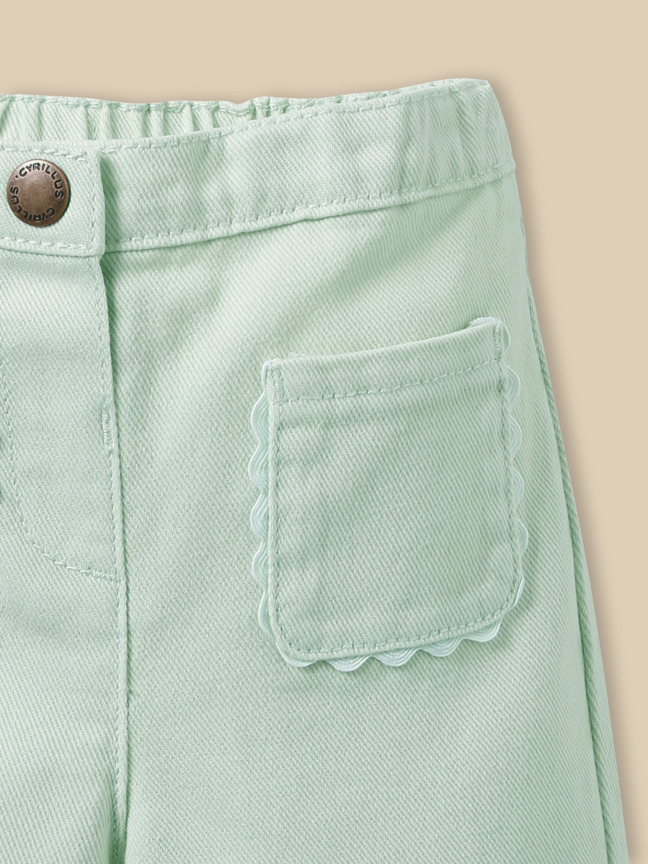 Rechte babybroek in twill