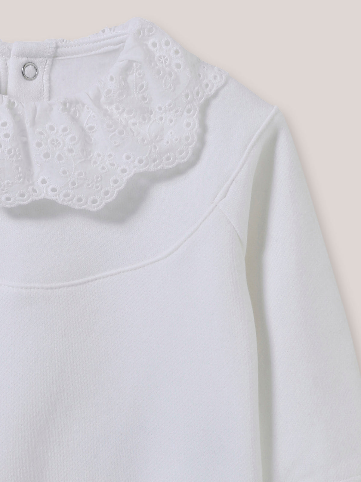 Sweat col en broderie anglaise Bébé - Coton biologique