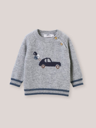 Pull voiture Bébé en laine