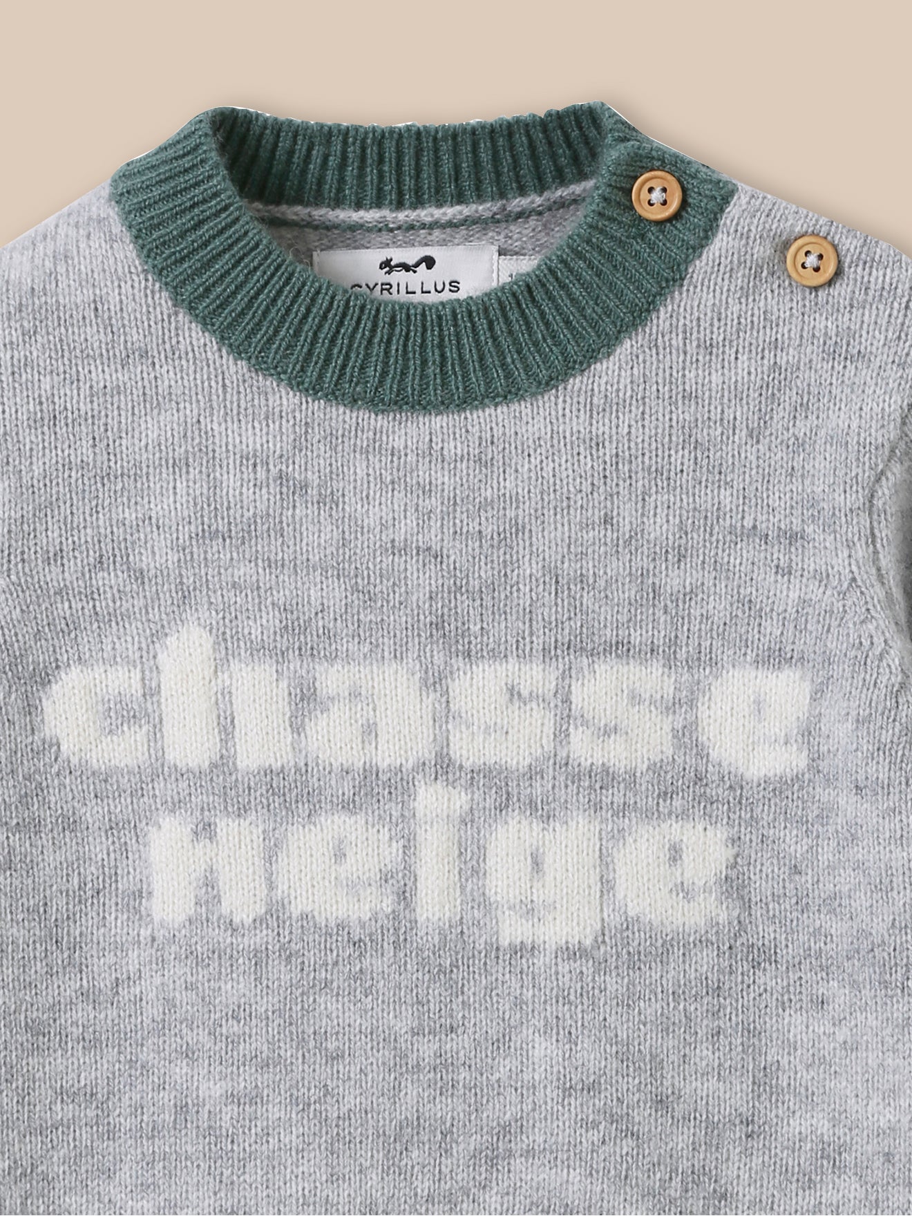 Wollen babytrui met beermotief