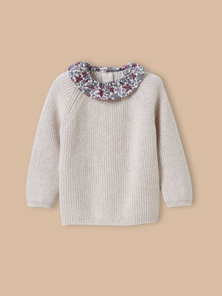 Pull col en tissu Liberty bébé