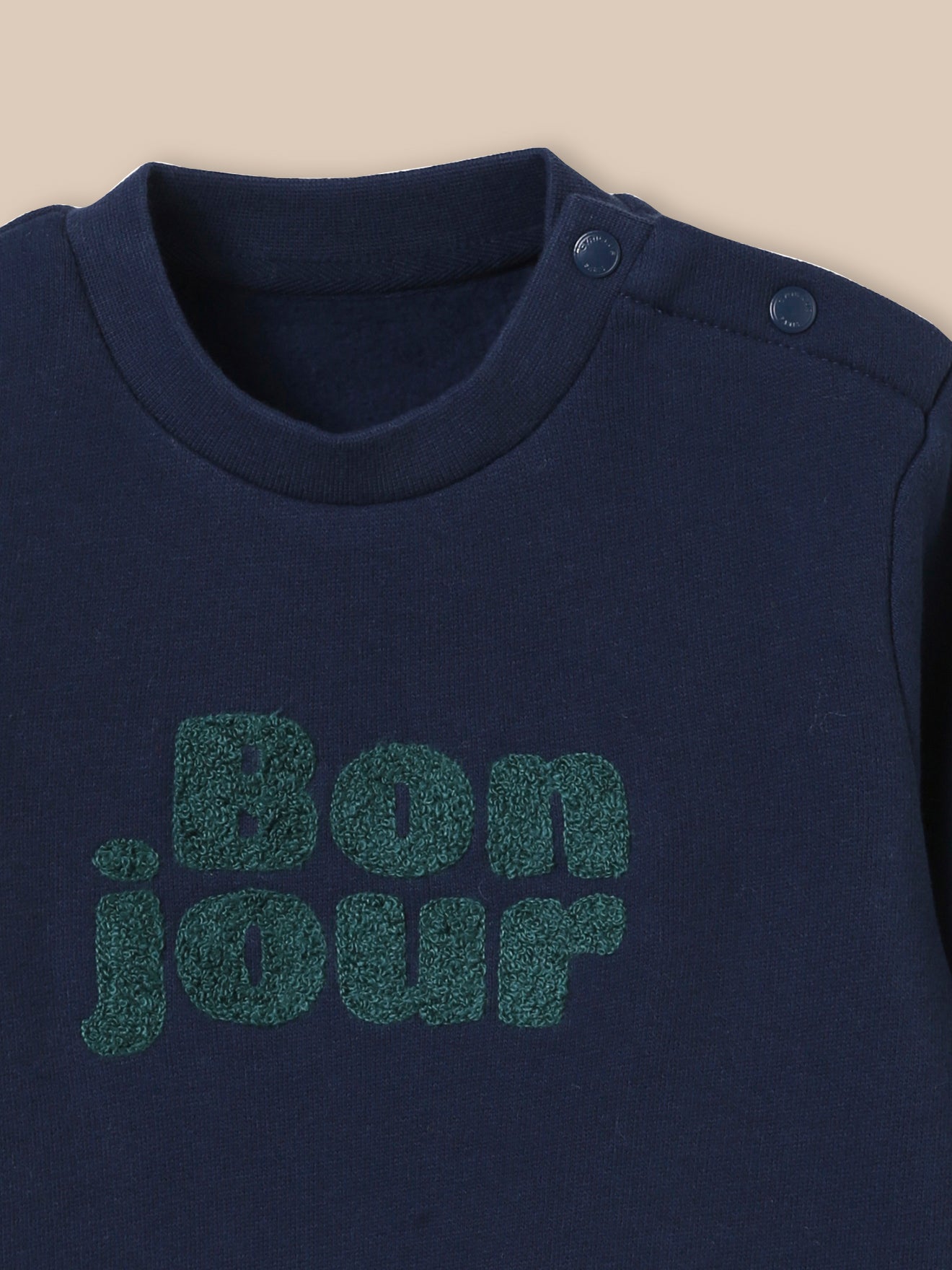 Babysweater "Bonjour" - Biokatoen