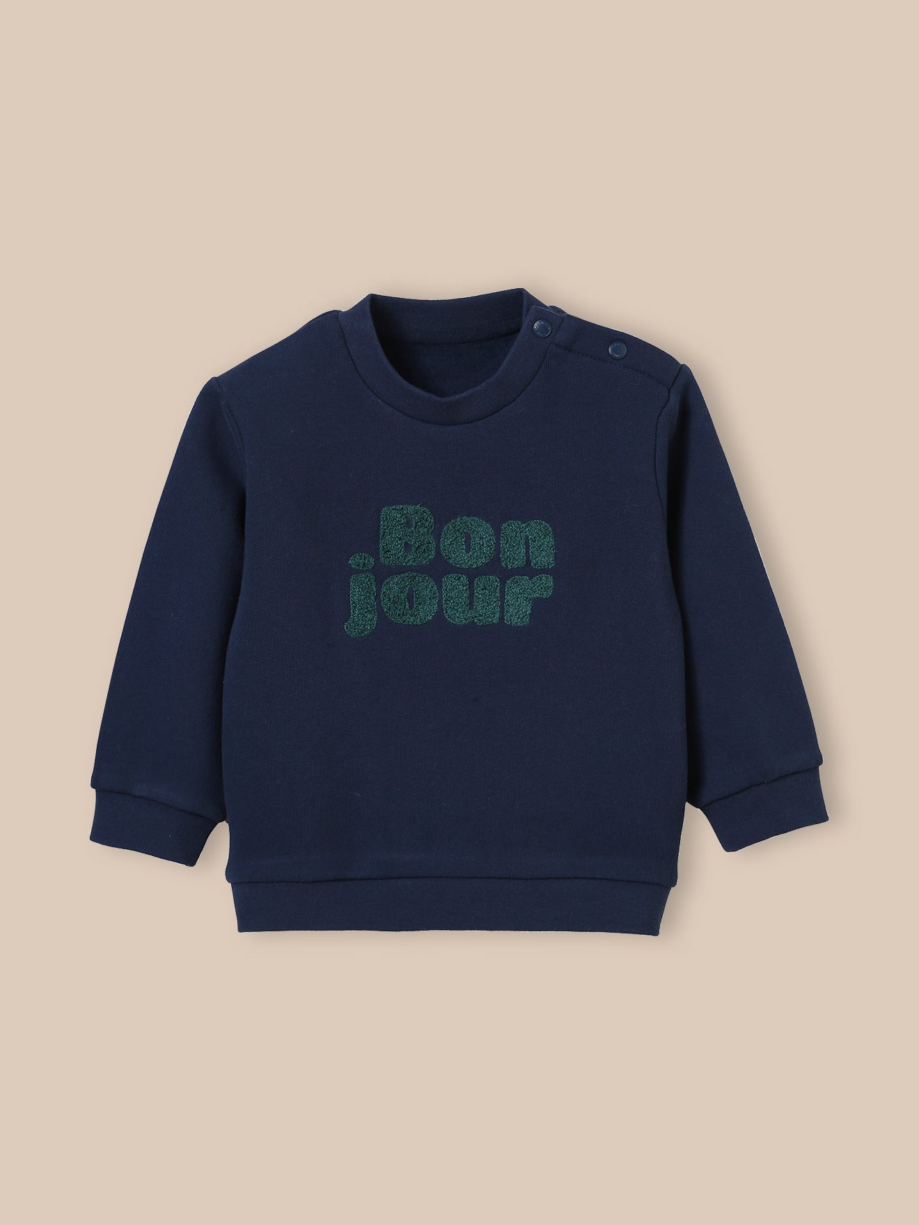 Babysweater "Bonjour" - Biokatoen