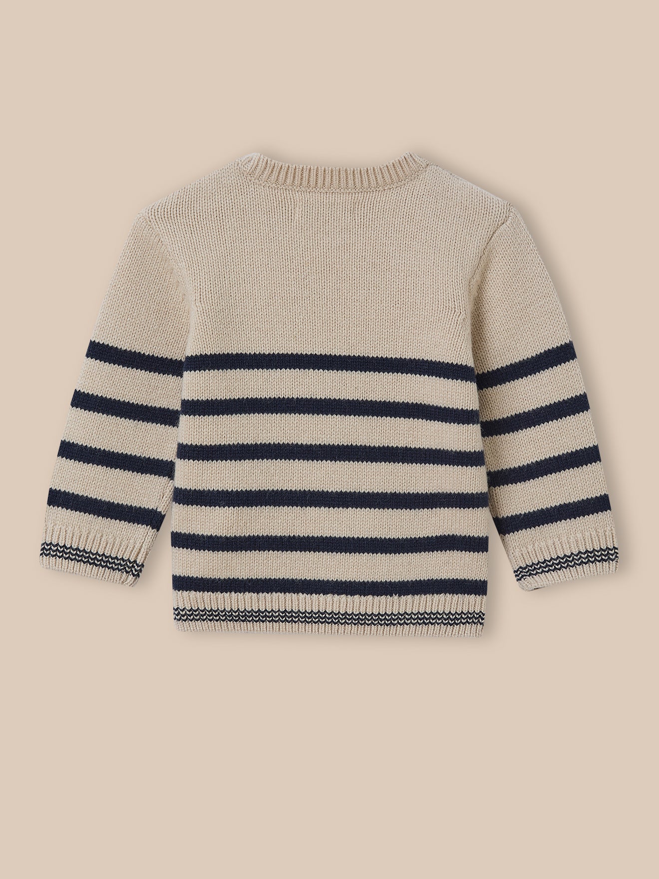 Wollen babytrui in marinestijl