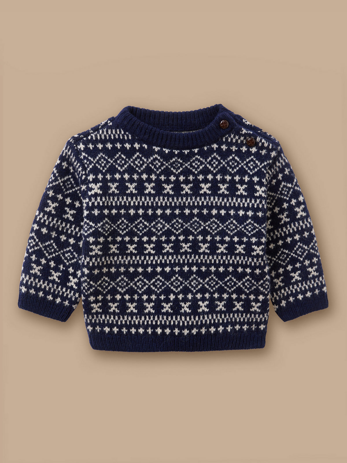 Jacquard wollen trui voor baby's