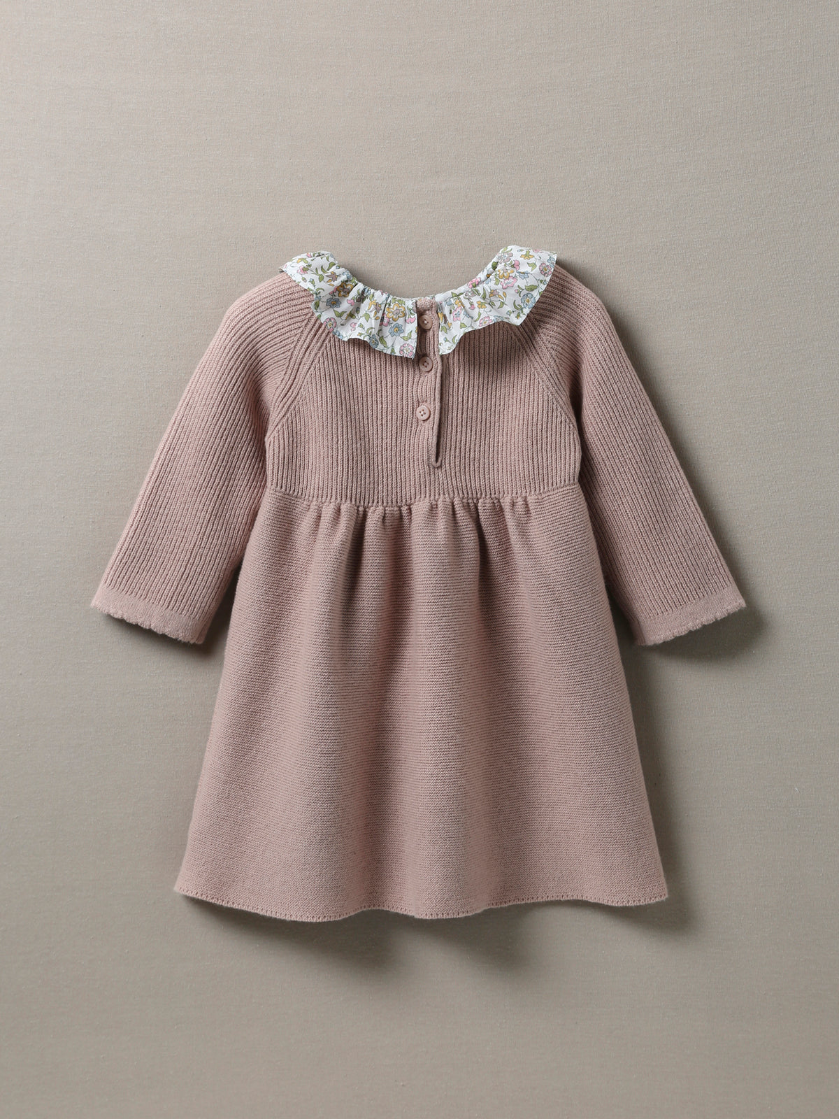 Babyjurk in tricot met kraag in Liberty-stof