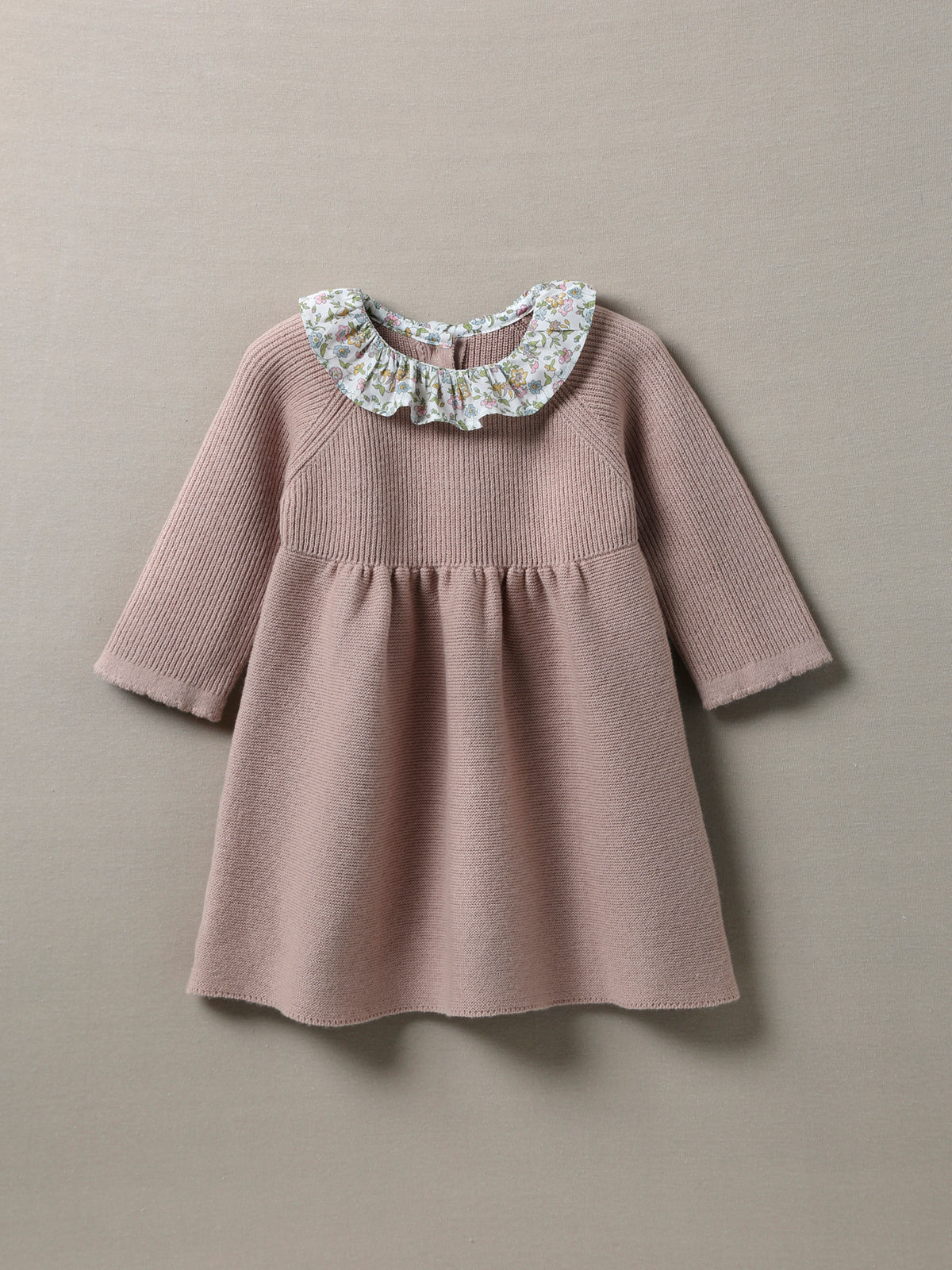 Babyjurk in tricot met kraag in Liberty-stof