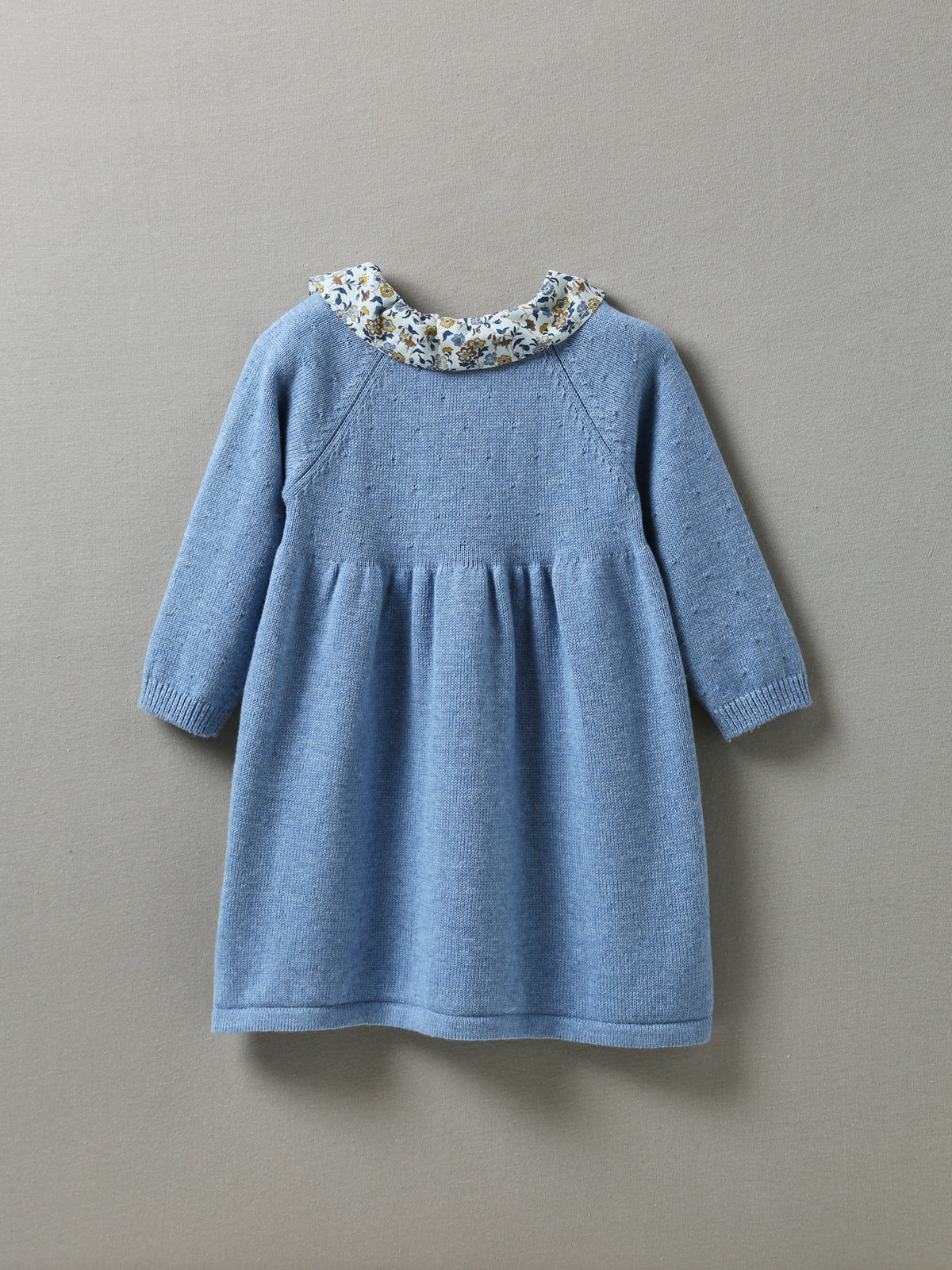 Robe en tricot Bébé col en tissu Liberty