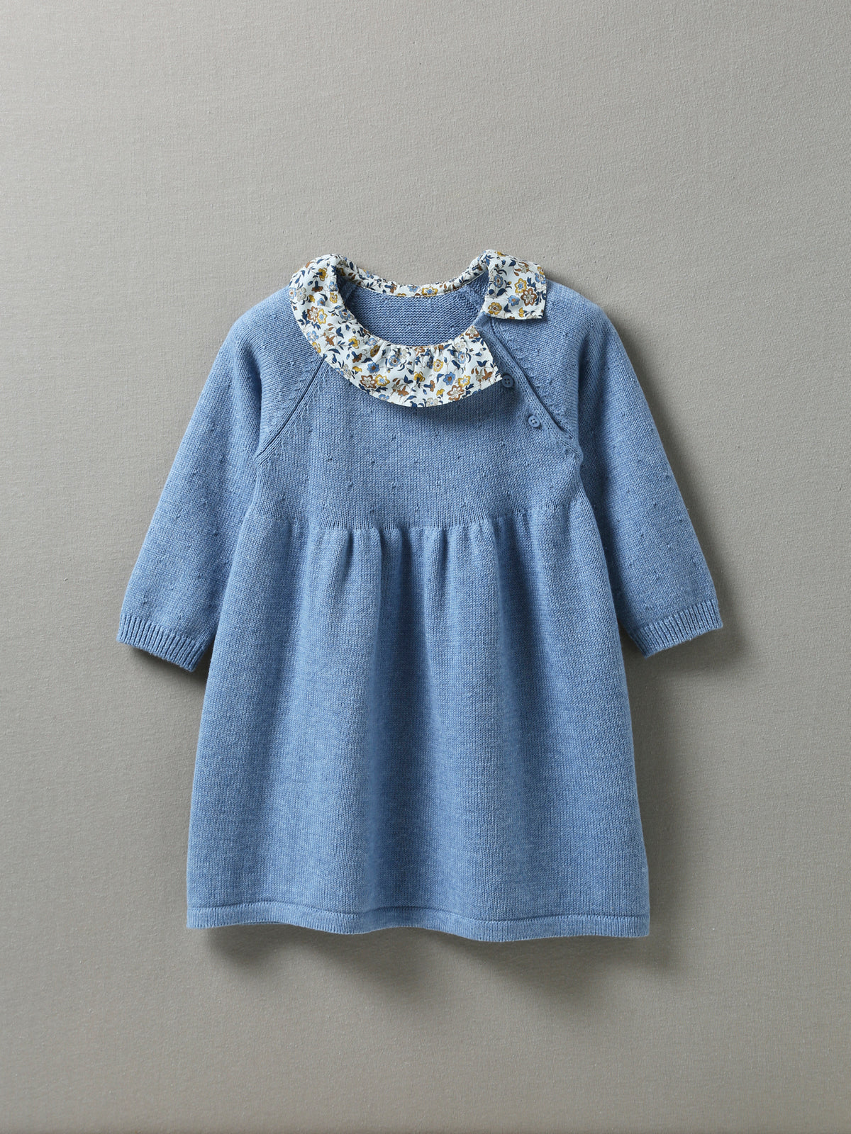 Robe en tricot Bébé col en tissu Liberty