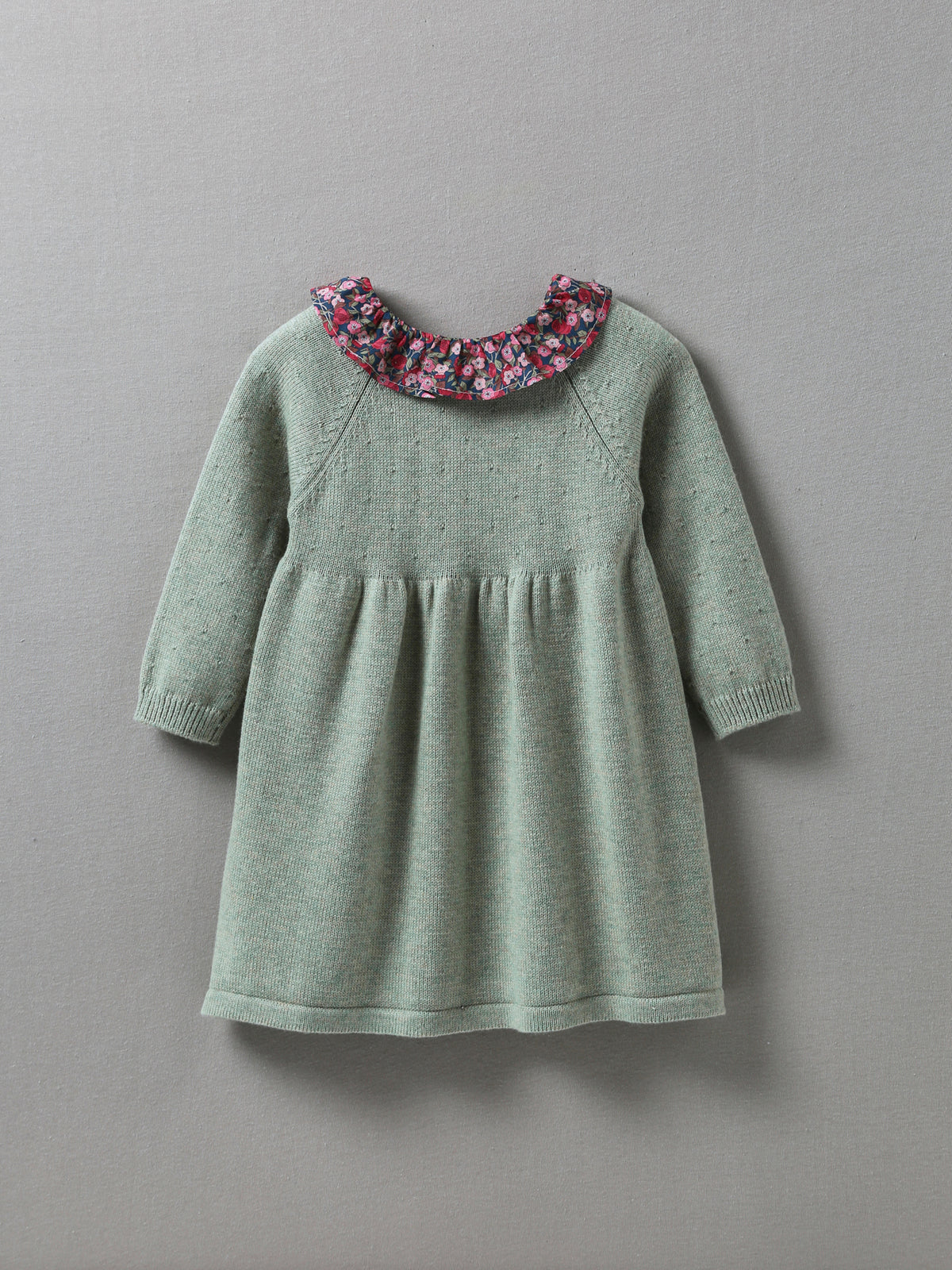 Robe en tricot Bébé col en tissu Liberty