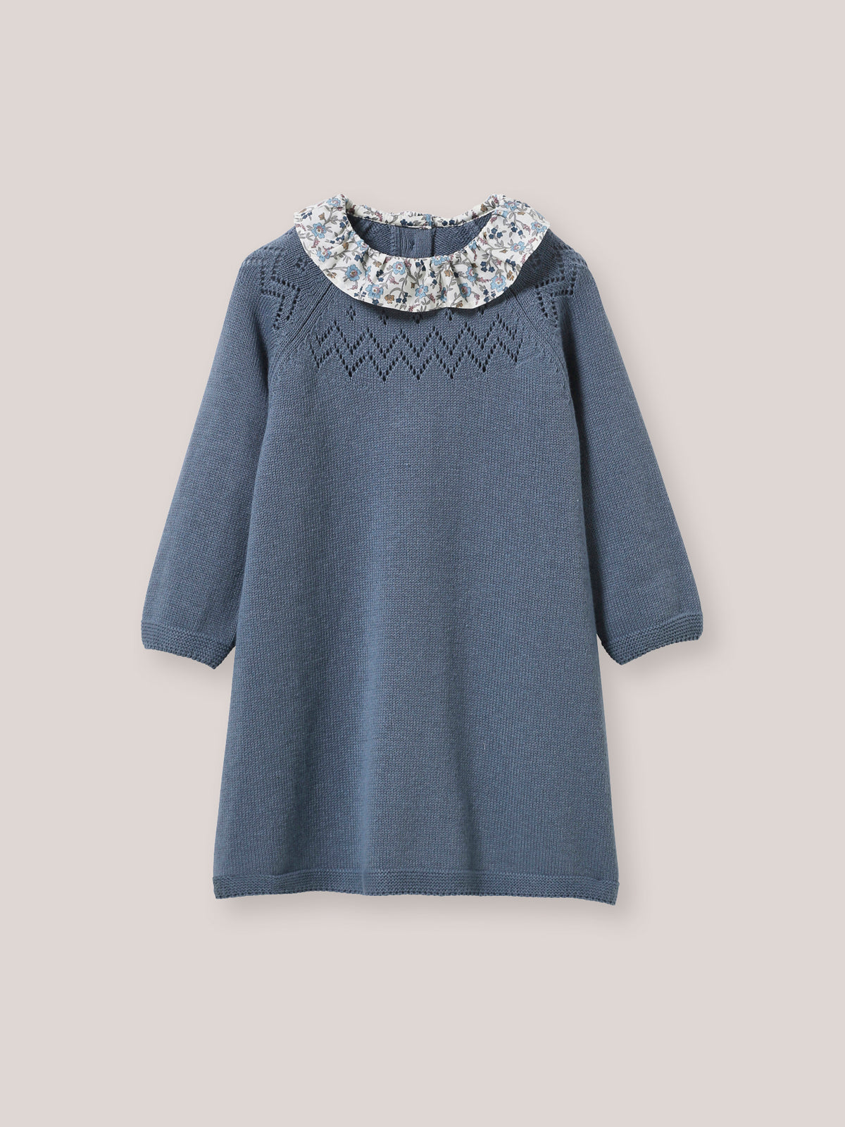 Robe en tricot col en tissu Liberty Bébé