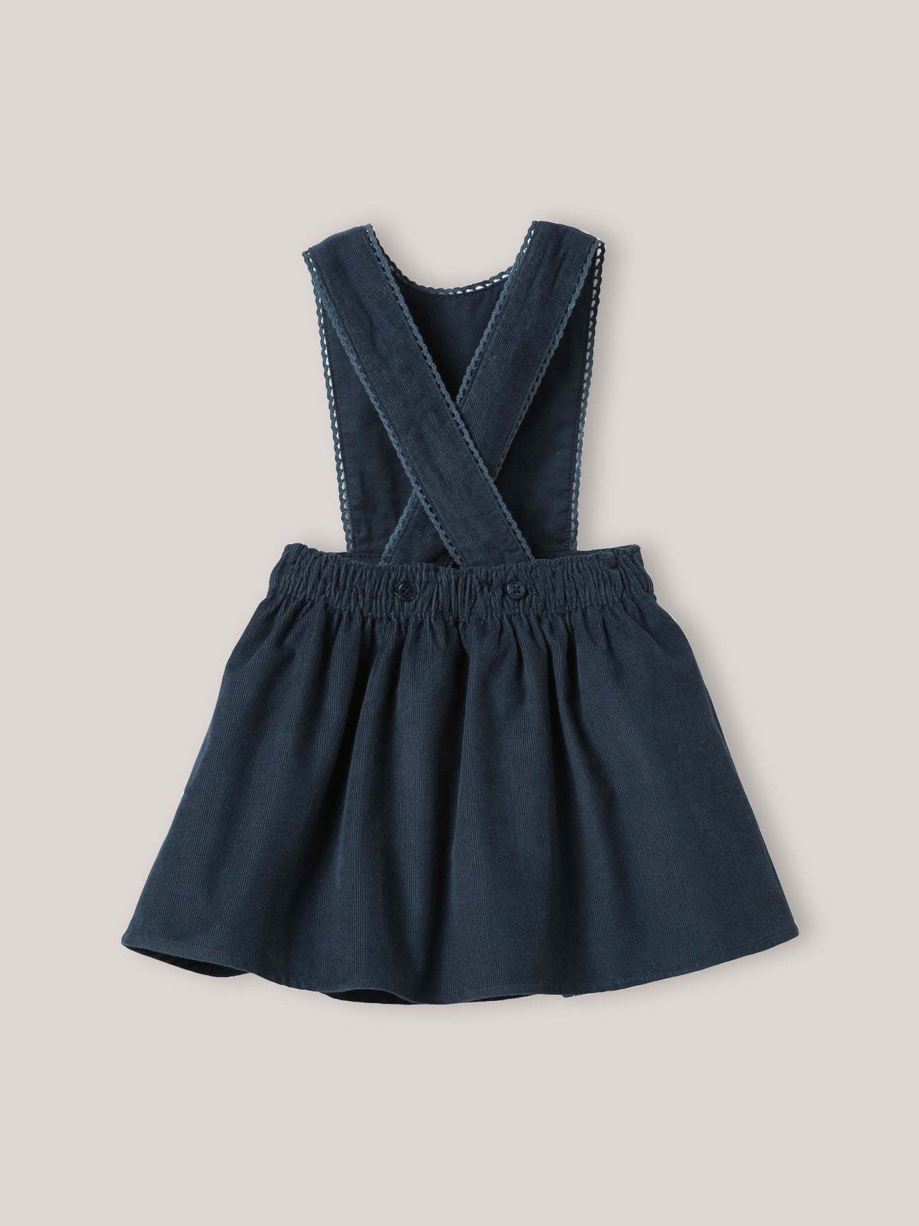 Velours babyjurk in salopettemodel