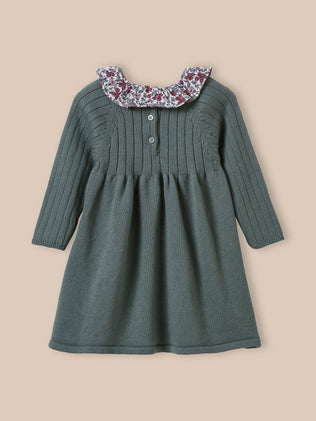 Robe en tricot col en tissu Liberty Bébé