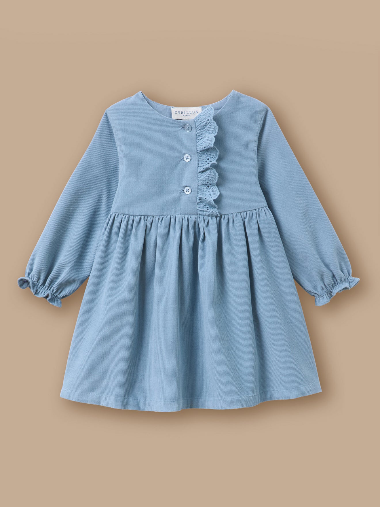 Robe velours et broderie Bébé