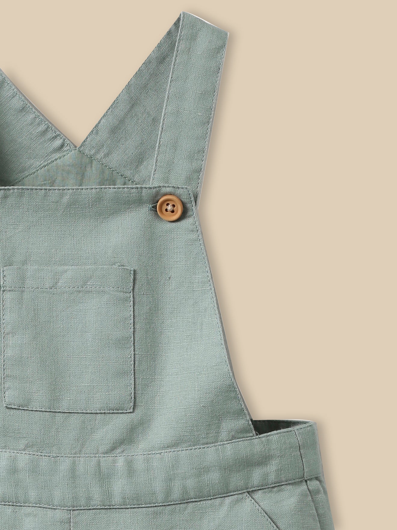 Salopette courte Bébé lin et coton