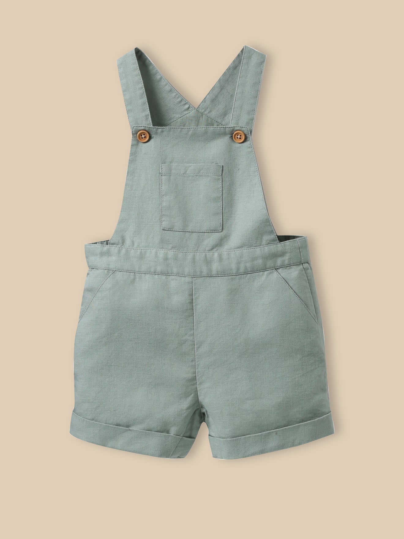 Salopette courte Bébé lin et coton