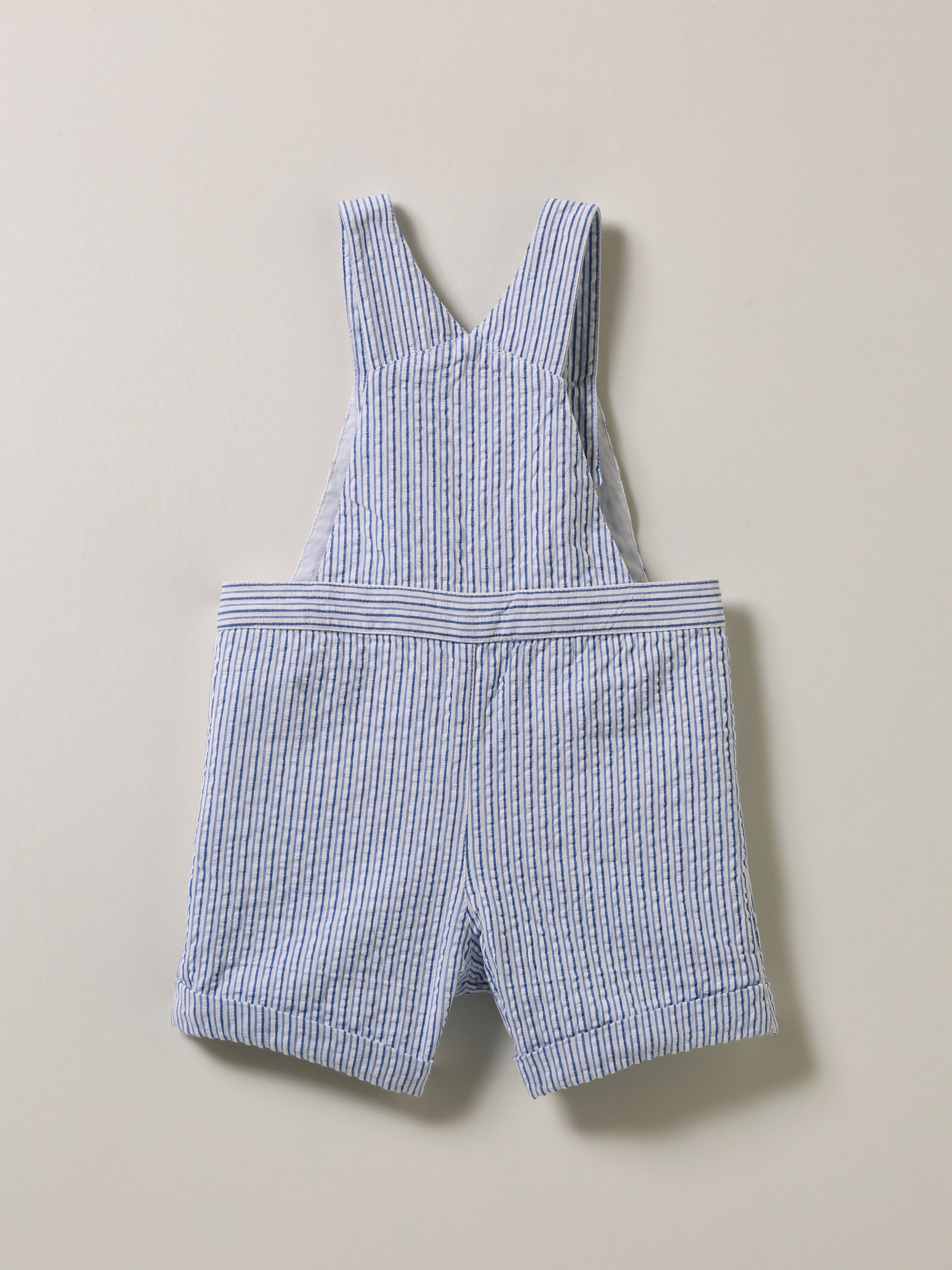 Salopette courte en tissu seersucker Bébé
