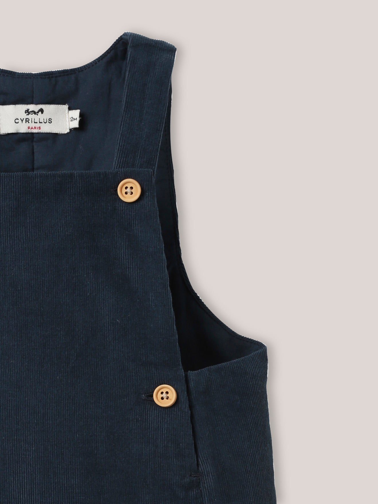 Gewatteerde babysalopette in velours