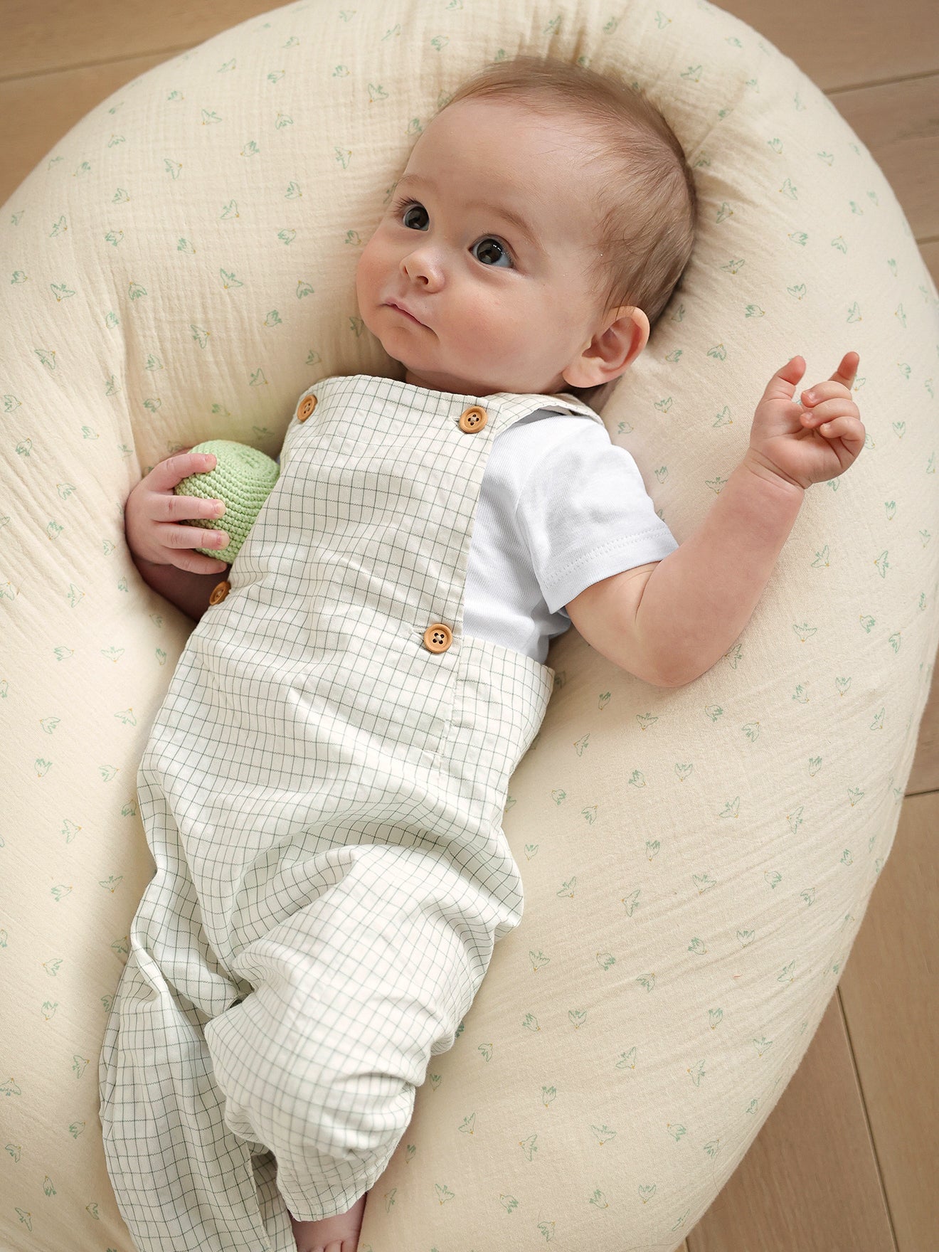 Geruite babysalopette