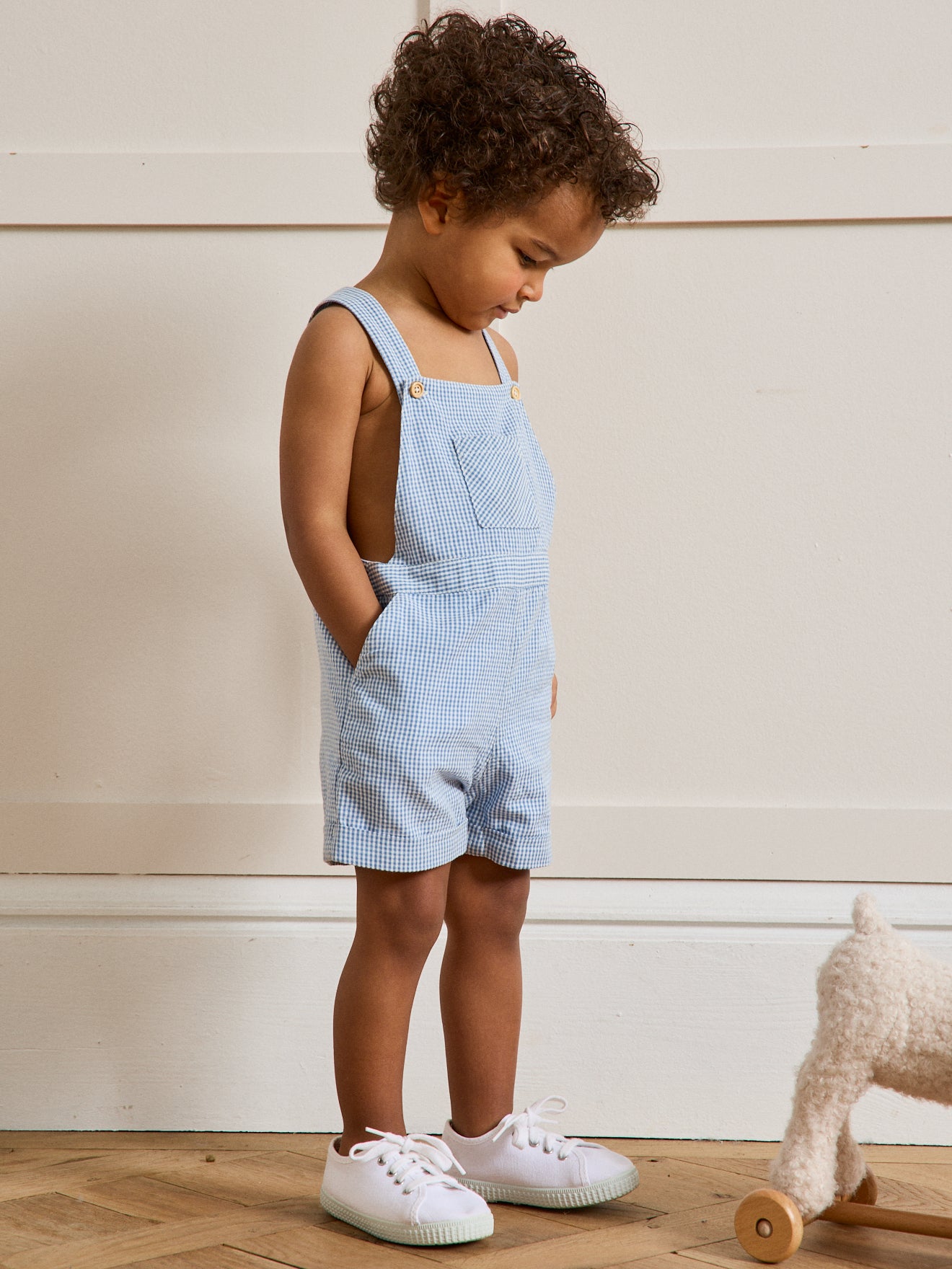Salopette courte vichy Bébé